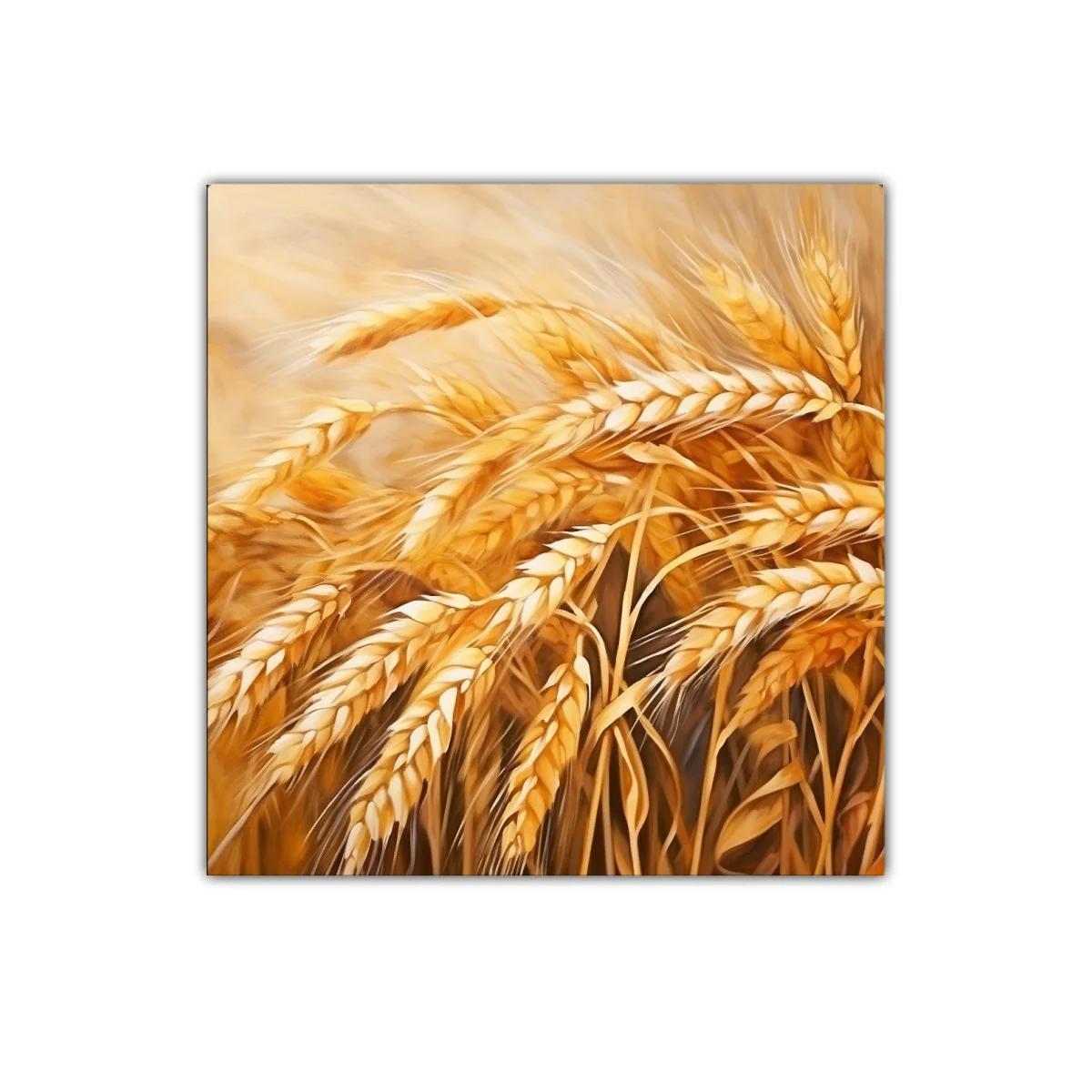 Cuadro decorativo con espigas doradas en movimiento suave — imagen principal