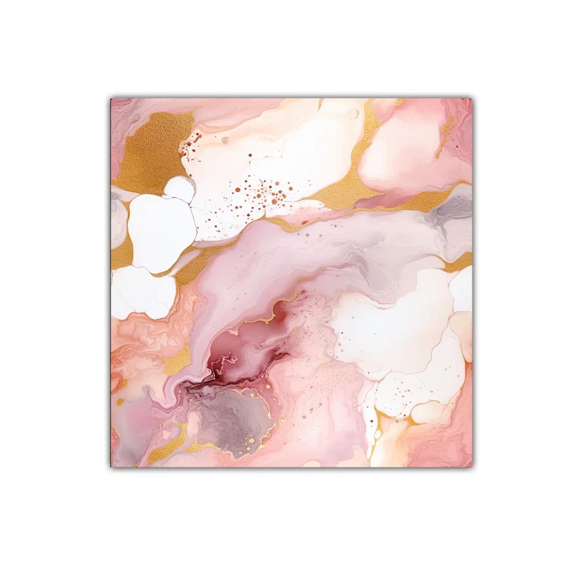 Composición abstracta en tonos rosa y dorado elegante y suave