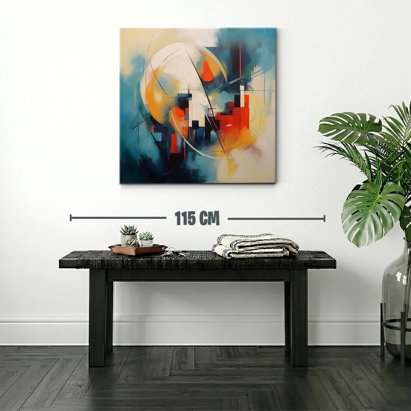 Composición abstracta con tonos cálidos y fríos vibrantes — miniatura 2