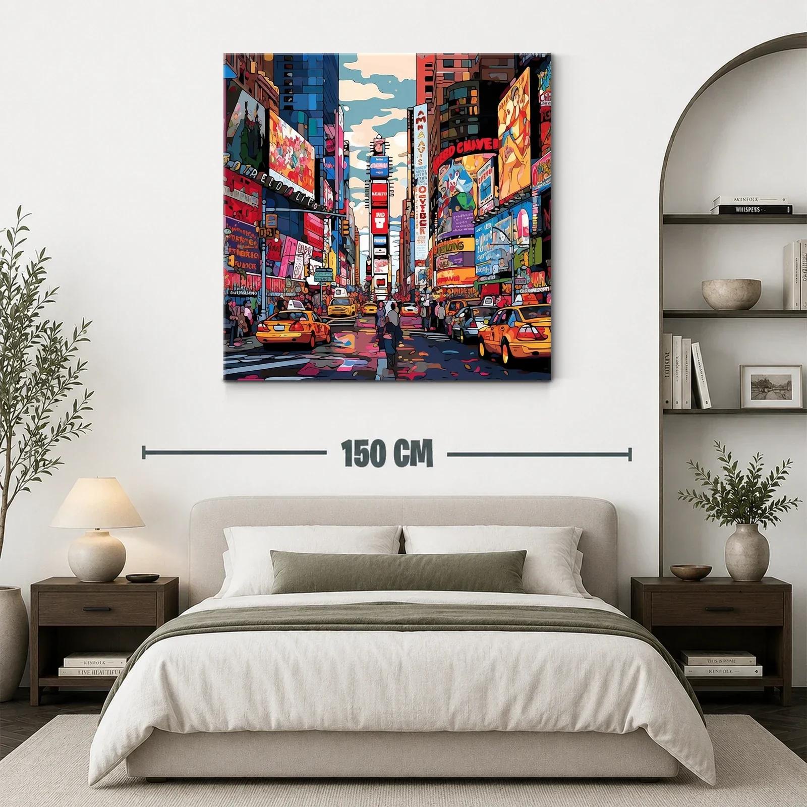 Ciudad vibrante al anochecer con taxis y luces urbanas — miniatura 3