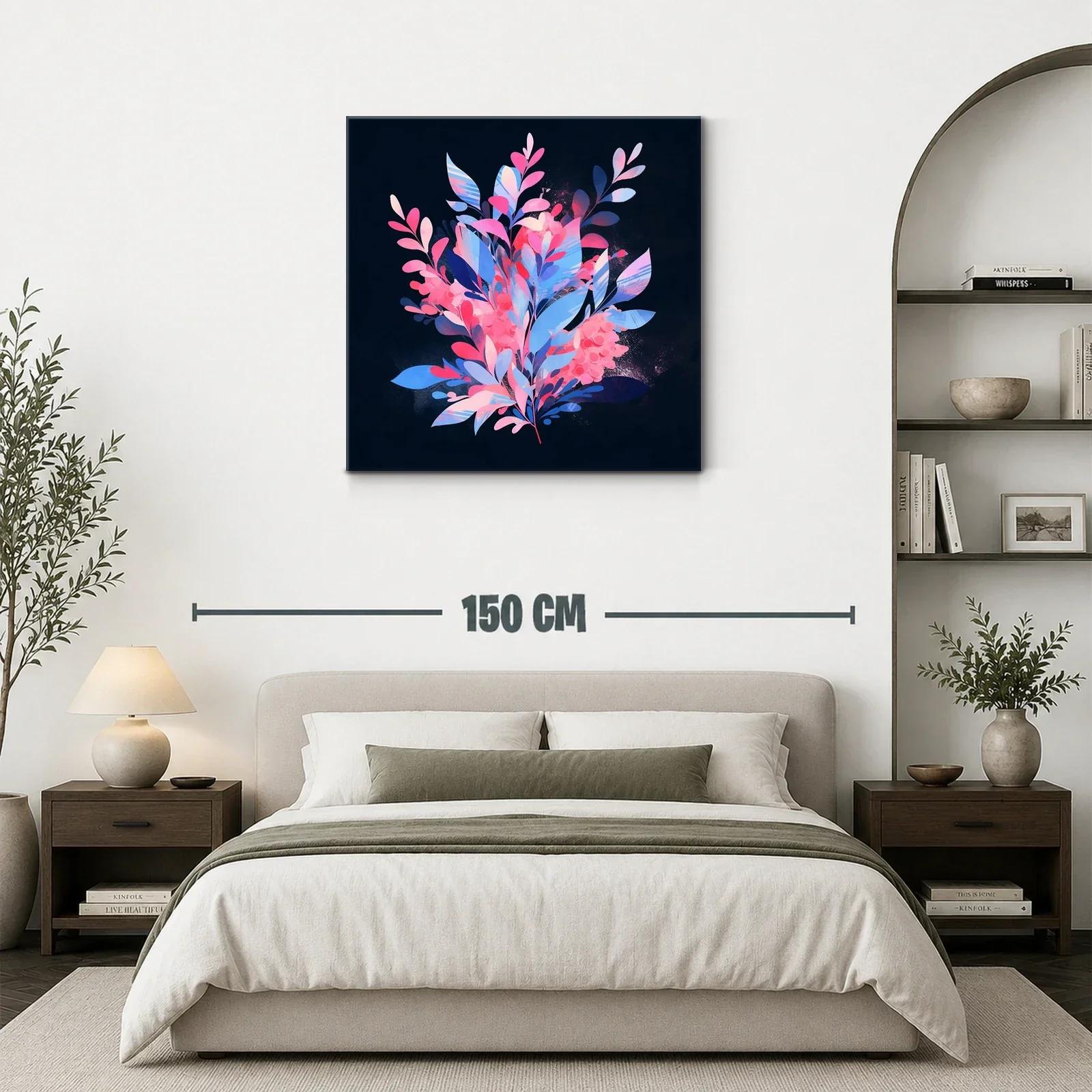 Composición floral vibrante con tonos rosa y azul — miniatura 3