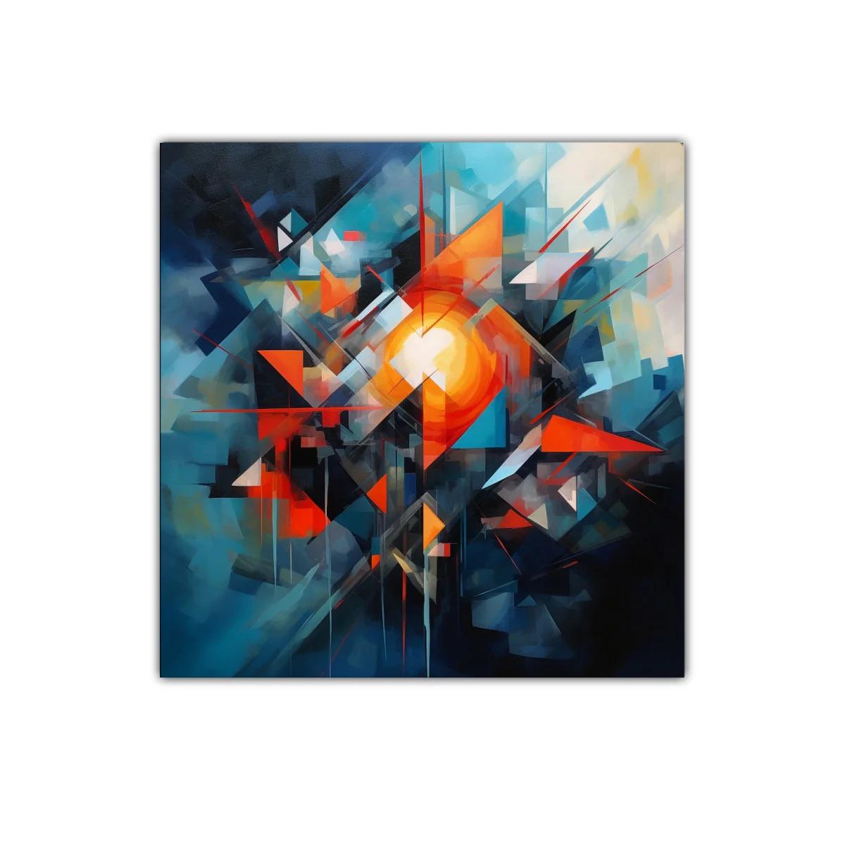 Cuadro abstracto con formas geométricas y luz vibrante — imagen principal
