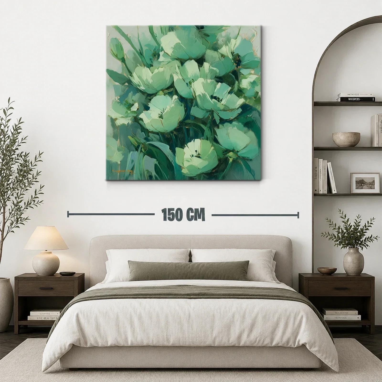 Cuadro floral en tonos verdes para un ambiente sereno — miniatura 3