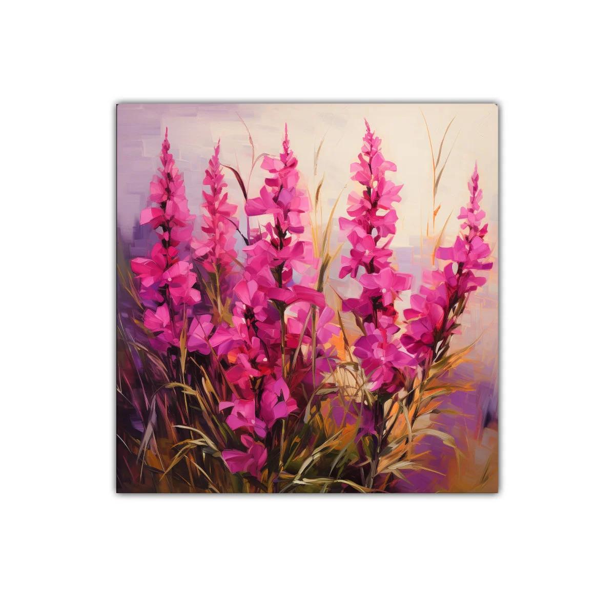 Cuadro decorativo con flores silvestres en tonos vibrantes