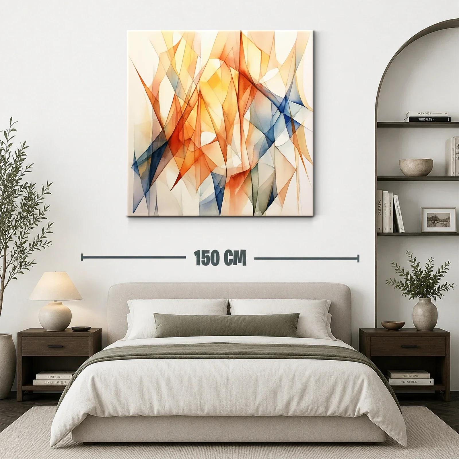 Composición abstracta con tonos cálidos y azules intensos — miniatura 3