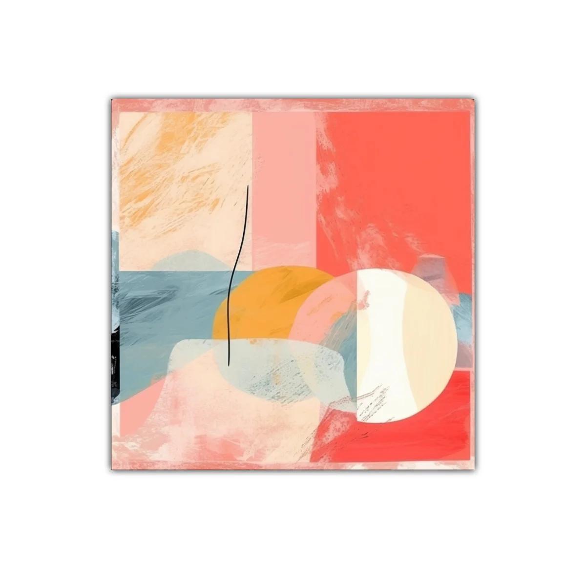 Cuadro abstracto con formas geométricas y tonos cálidos — imagen principal