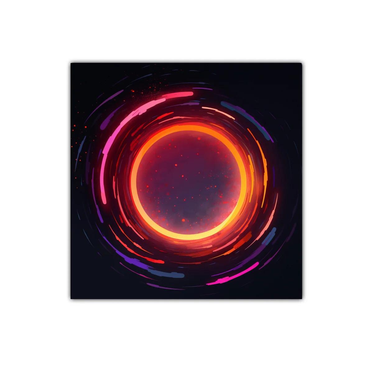 Cuadro abstracto con espiral cromática vibrante y energética — imagen principal