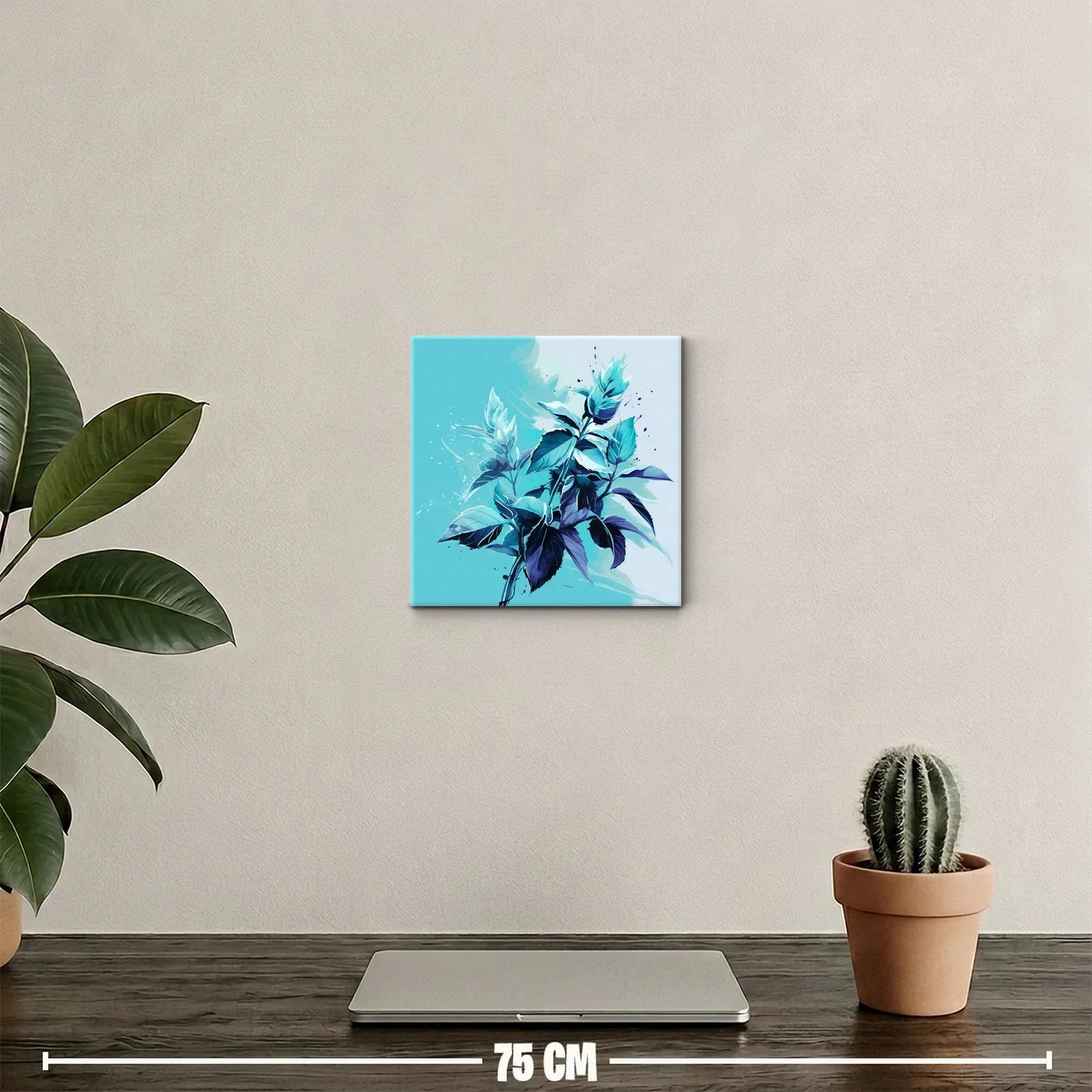 Cuadro decorativo con ramo floral en tonos azulados — miniatura 2