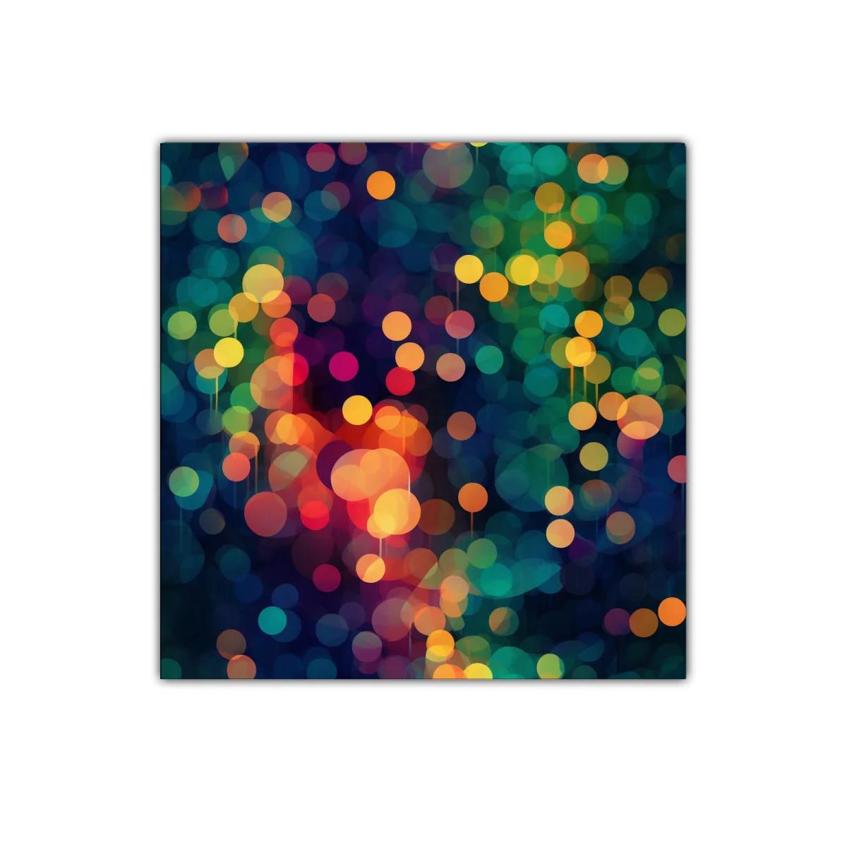 Cuadro decorativo abstracto con luces de colores difuminados
