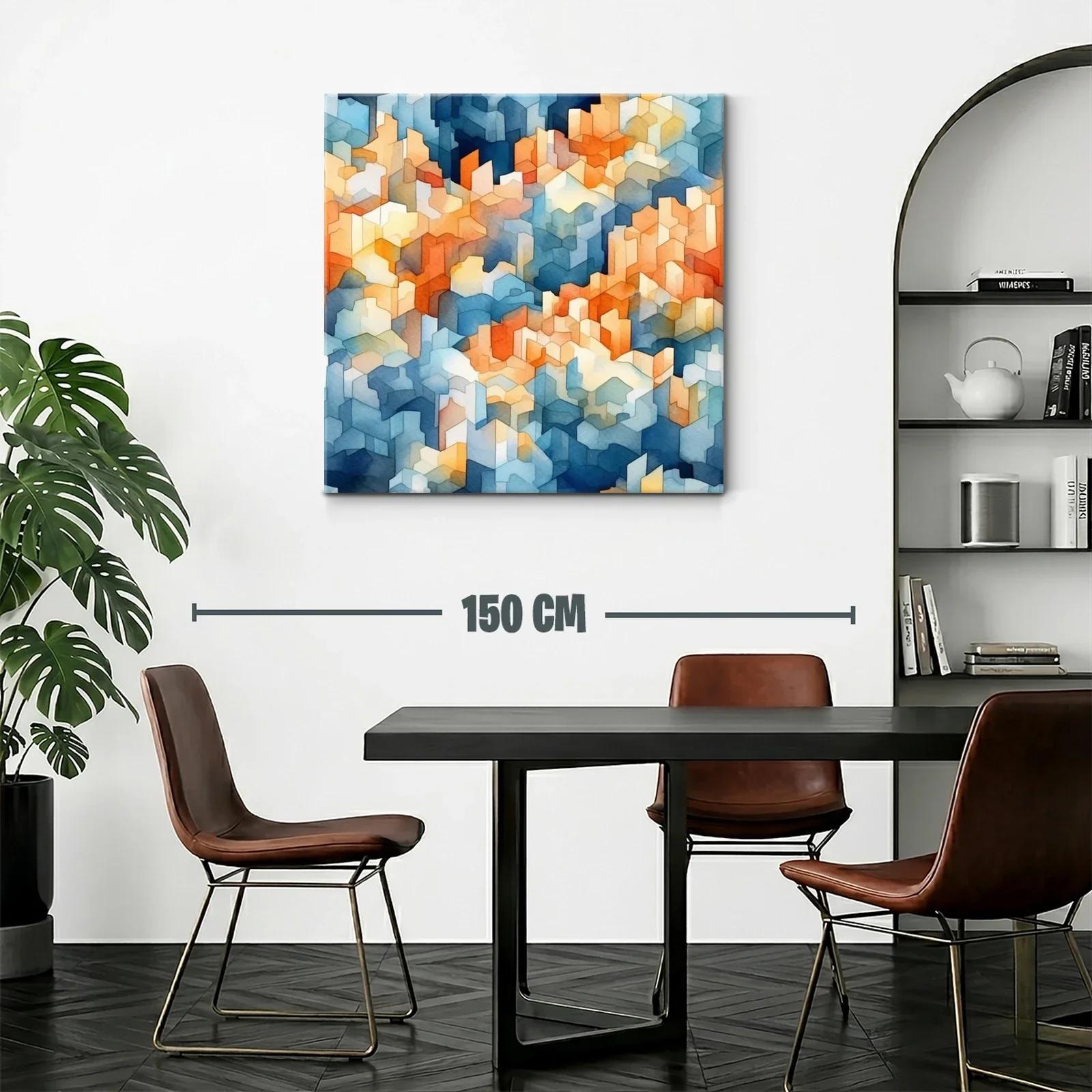 Diseño urbano abstracto en tonos azules y cálidos — miniatura 2
