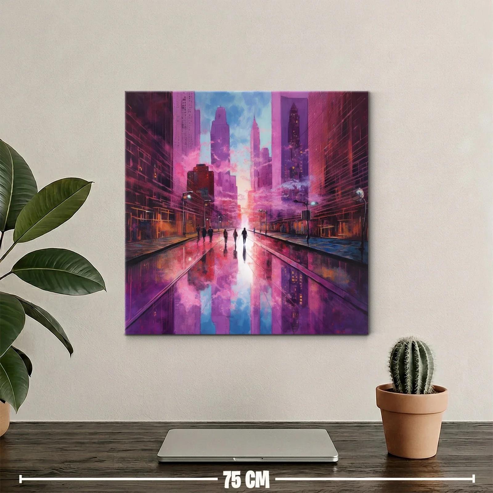 Paisaje urbano al atardecer con reflejos vibrantes — miniatura 2