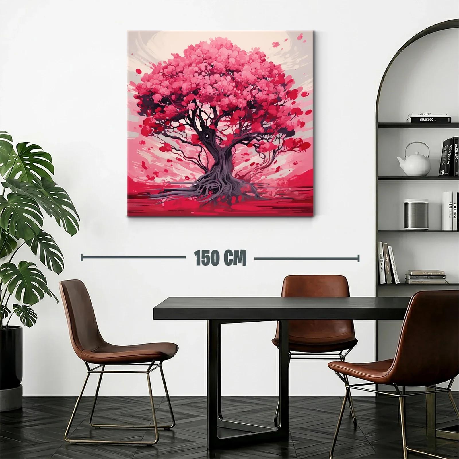 Árbol vibrante con tonos rosas y rojos intensos — miniatura 2