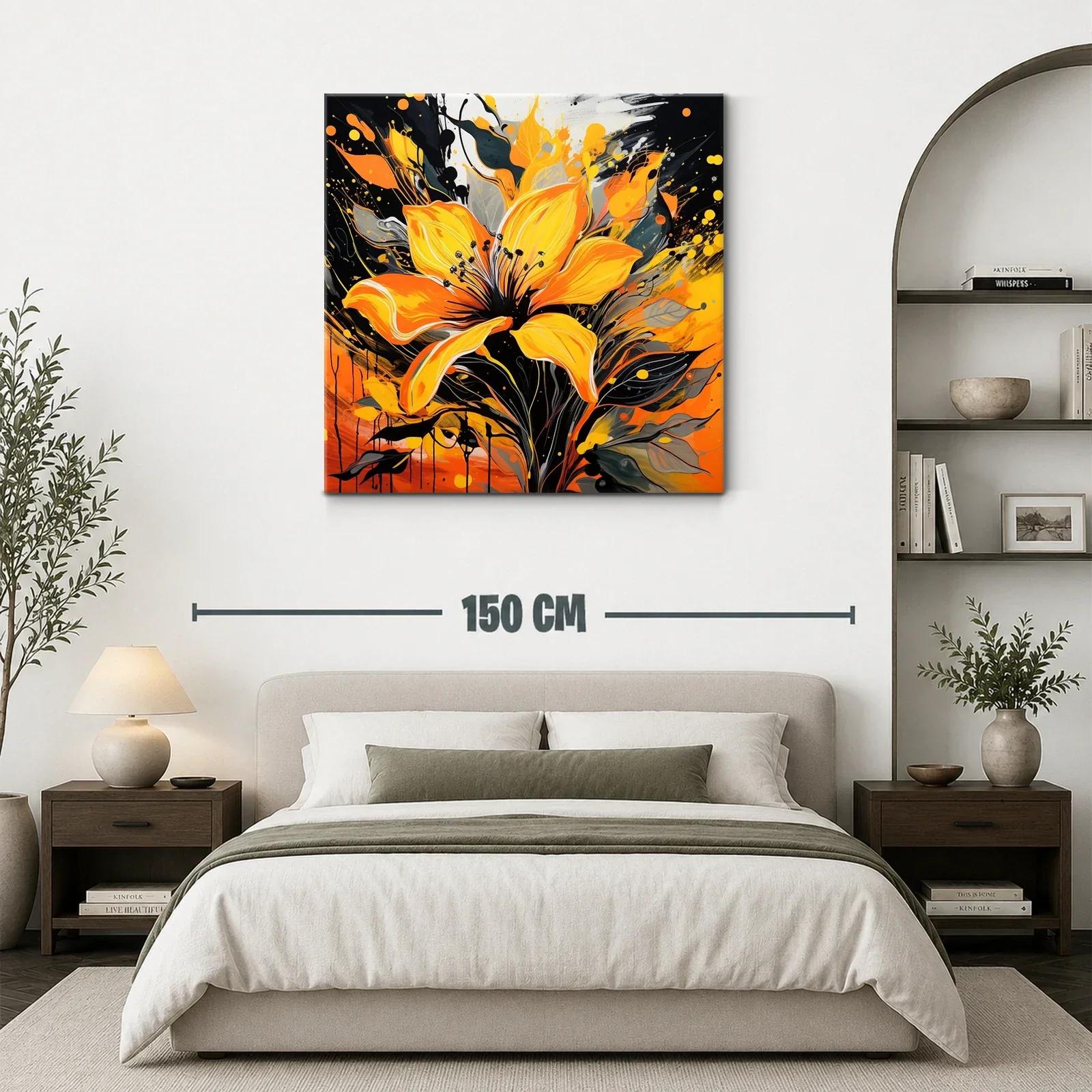Flor vibrante con explosión de tonos naranja y negro — miniatura 3