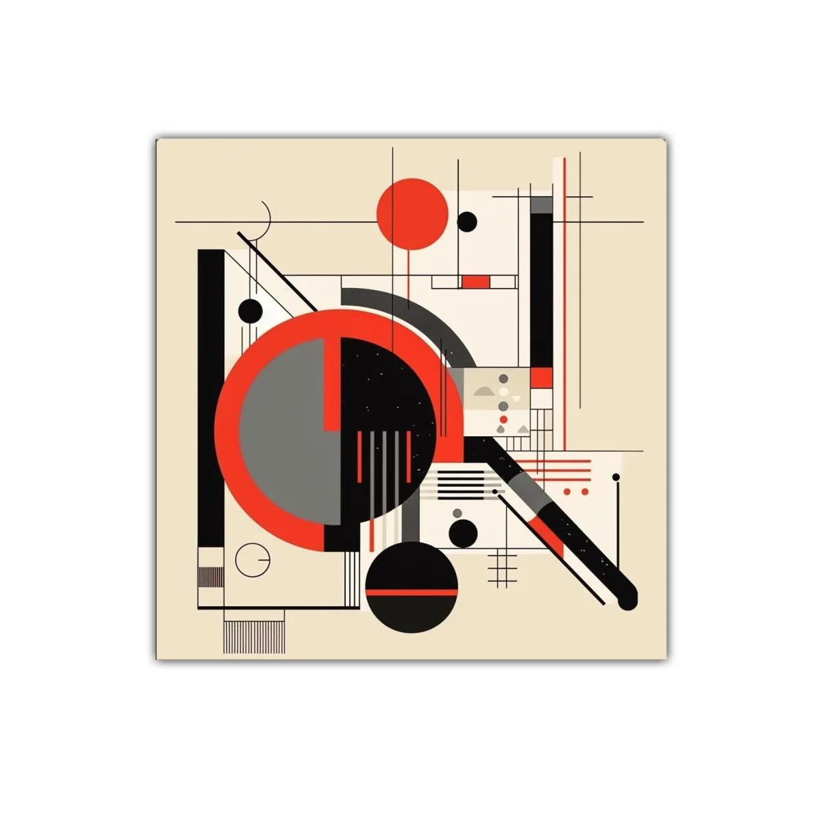 Composición abstracta en tonos rojos y negros geométrica — imagen principal