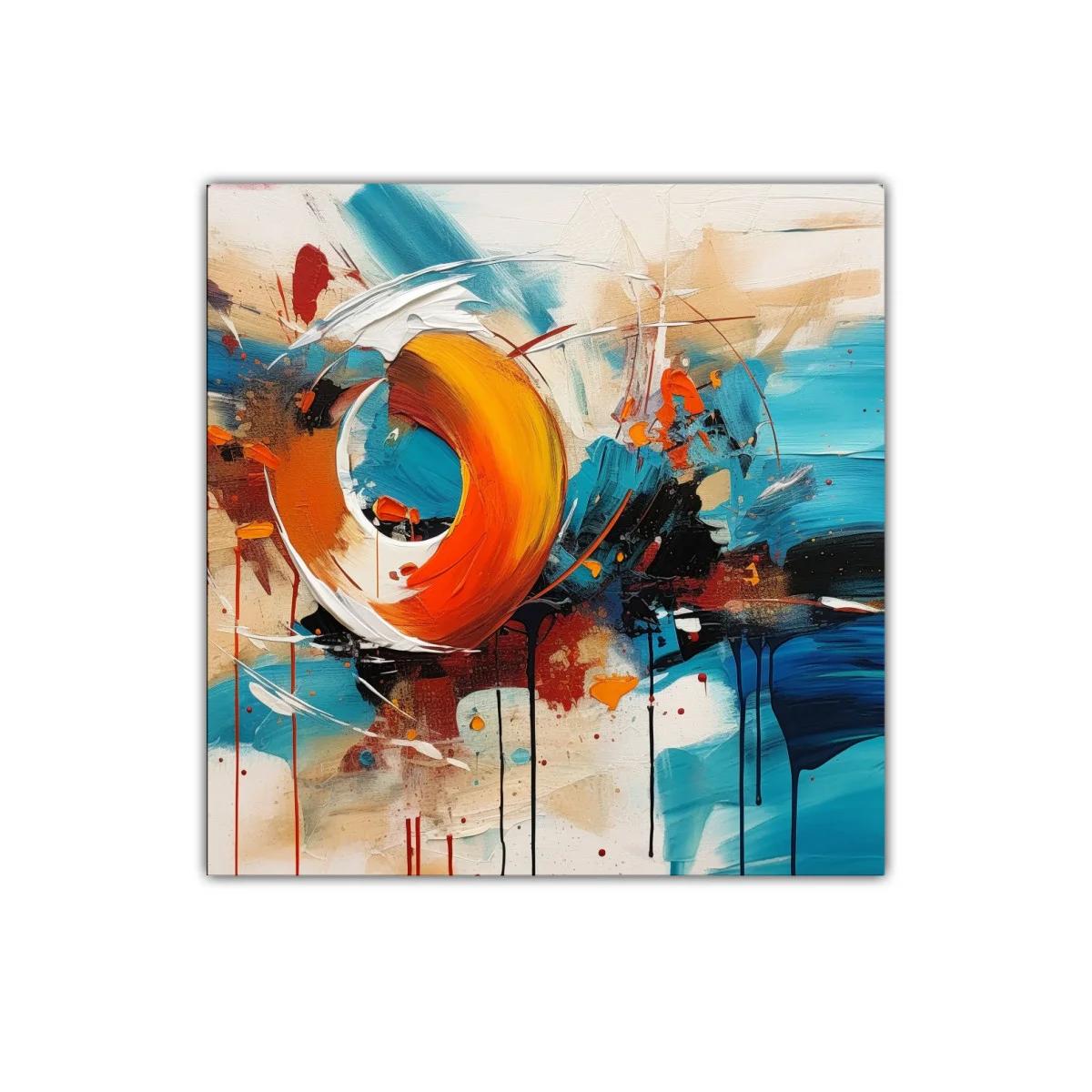 Cuadro abstracto con explosión de colores vibrantes