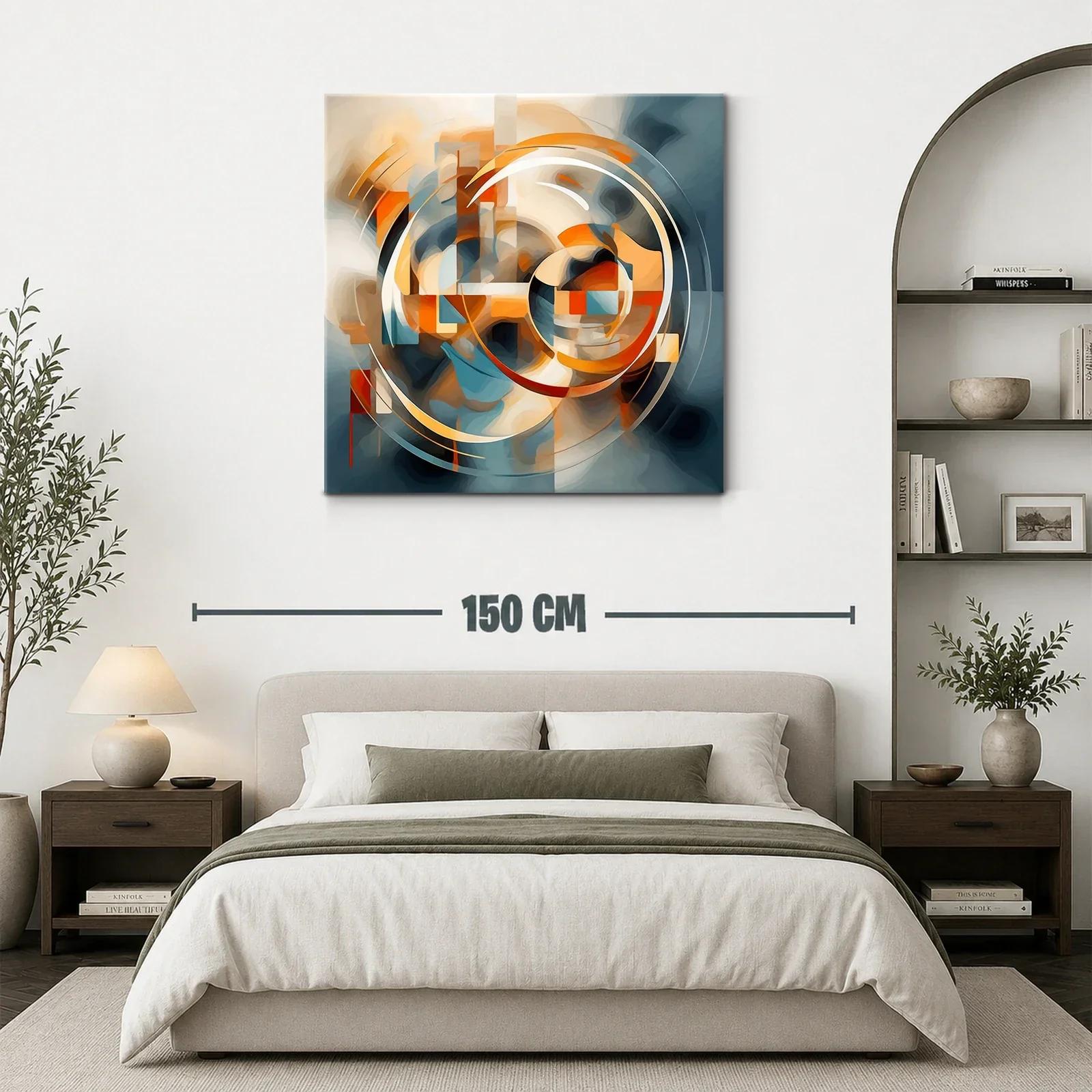 Composición abstracta con formas circulares y tonos cálidos — miniatura 3