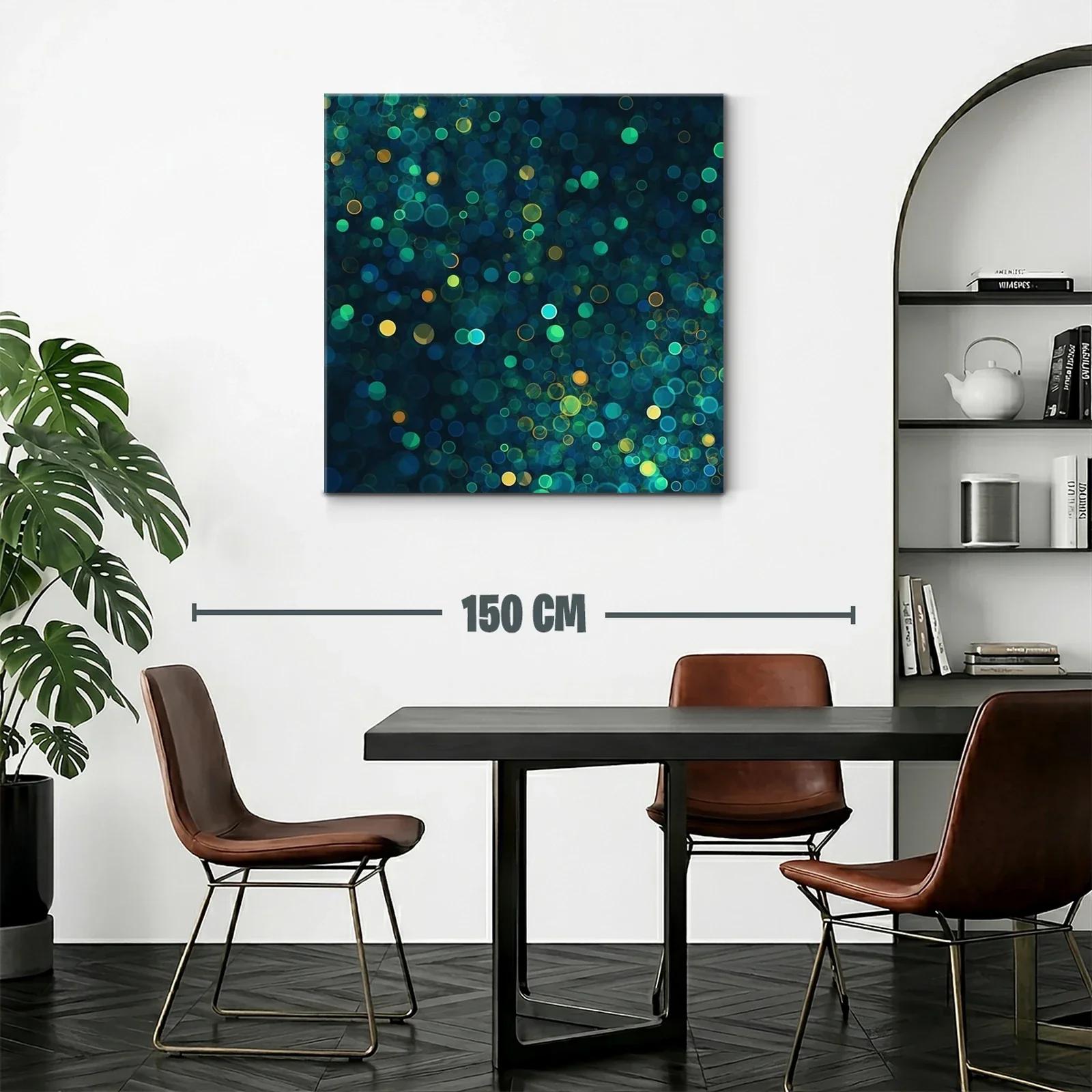 Cuadro abstracto con luces difusas en tonos verdes y azules — miniatura 2