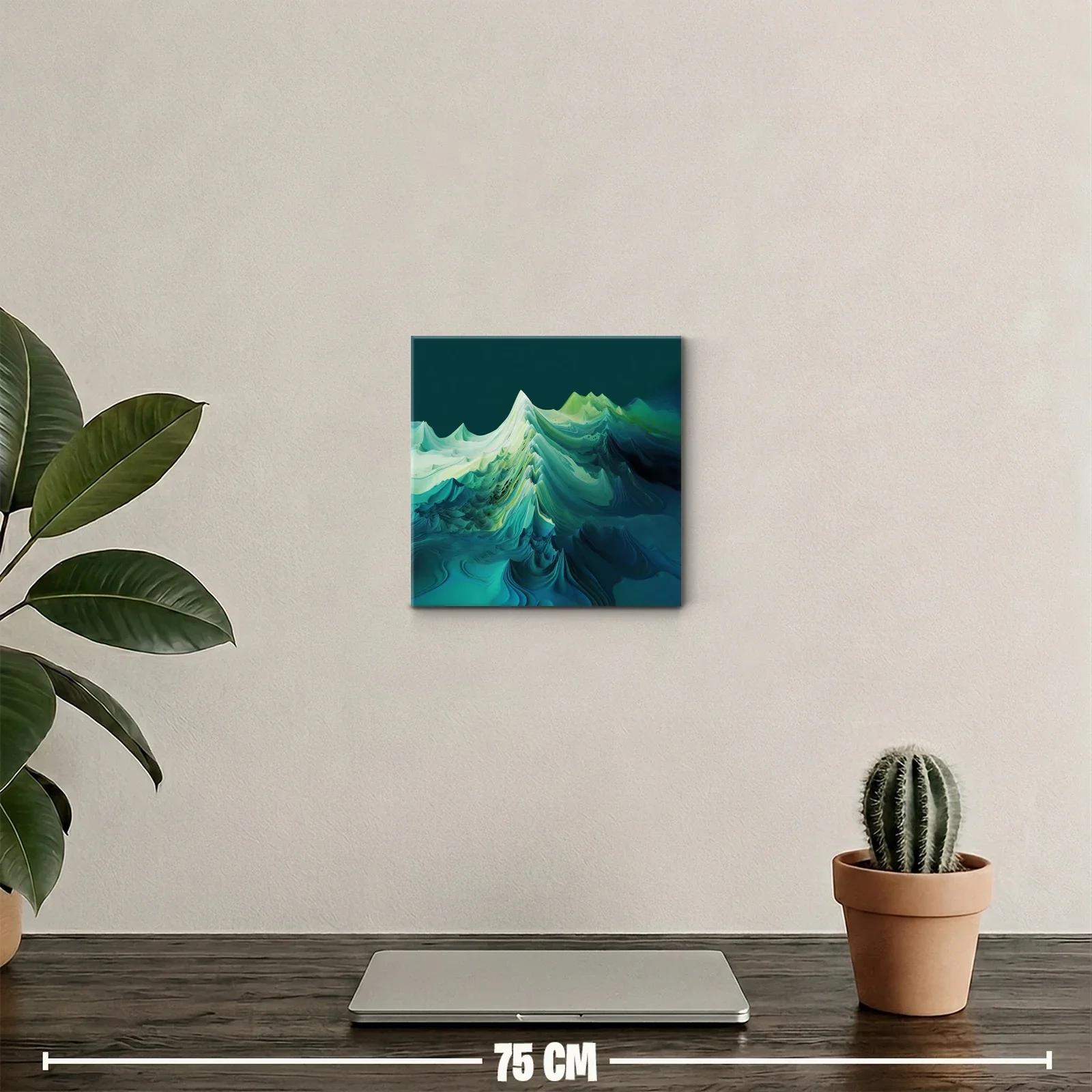 Paisaje abstracto en tonos verdes y azules profundos — miniatura 2