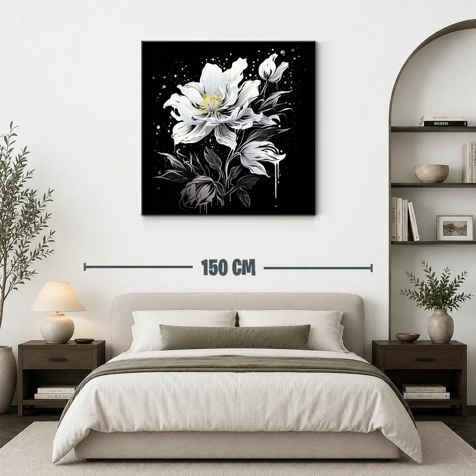 Floral blanco y negro con toque moderno y elegante — miniatura 3