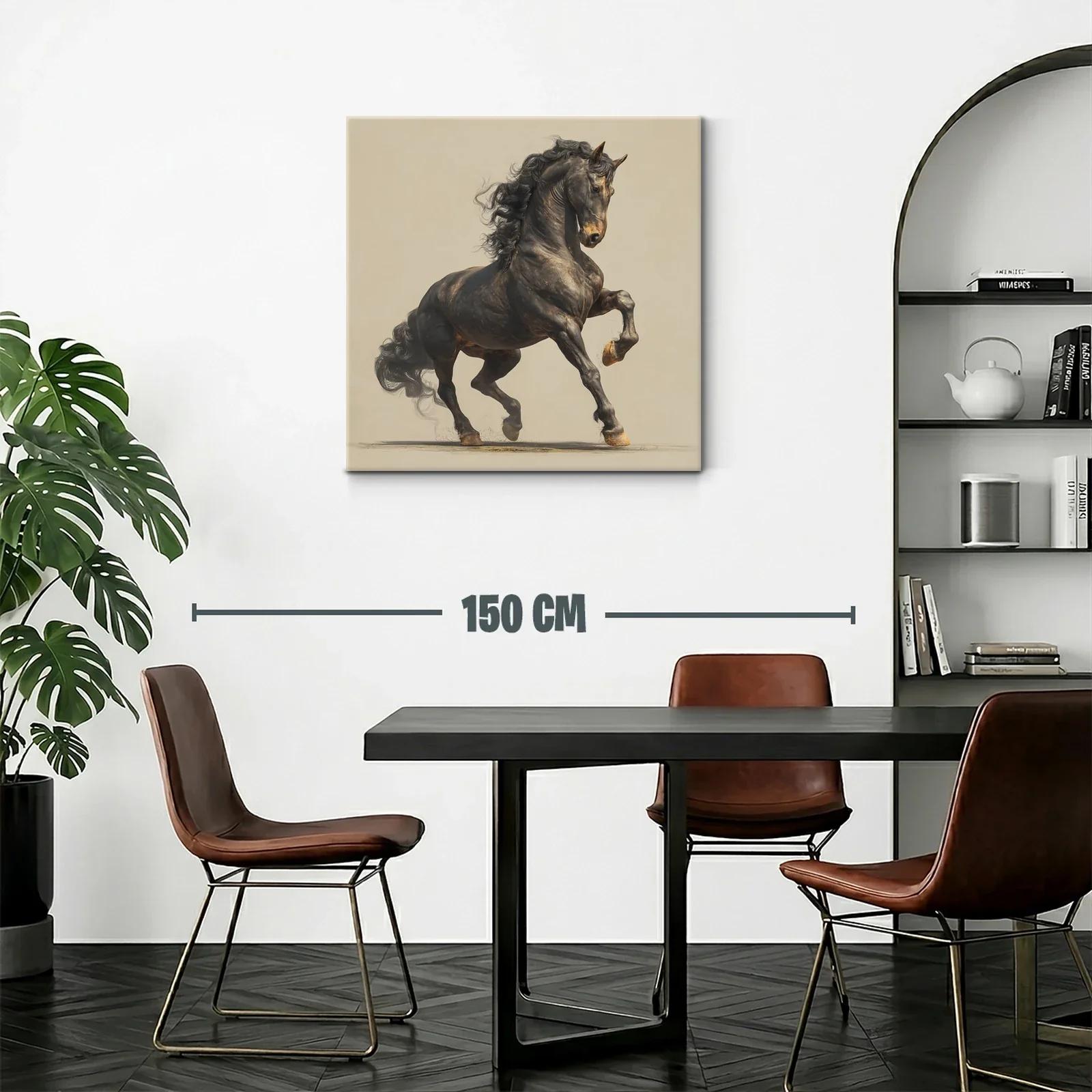 Caballo negro explosivo en movimiento elegante — miniatura 2