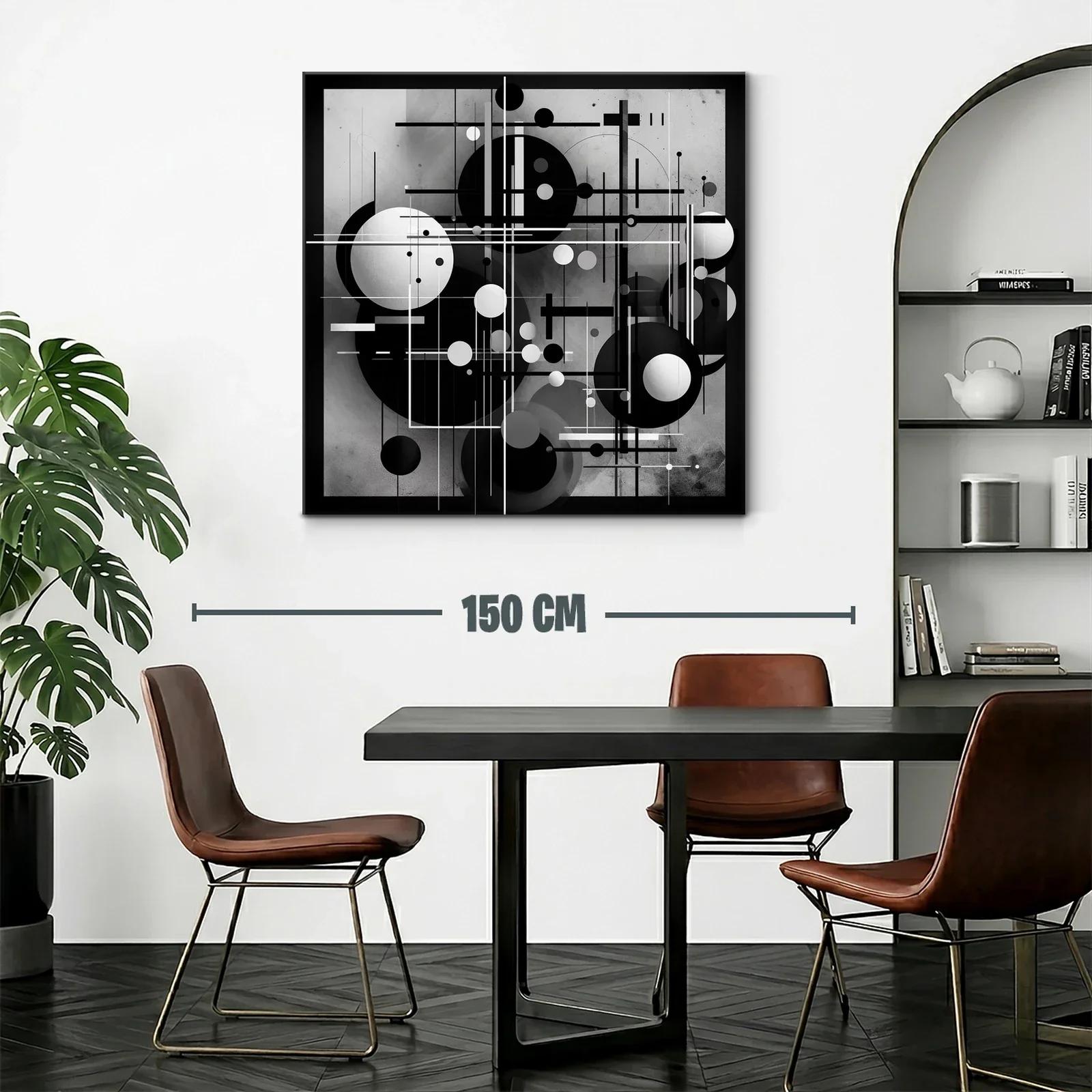 Arte abstracto geométrico en blanco y negro elegante — miniatura 2
