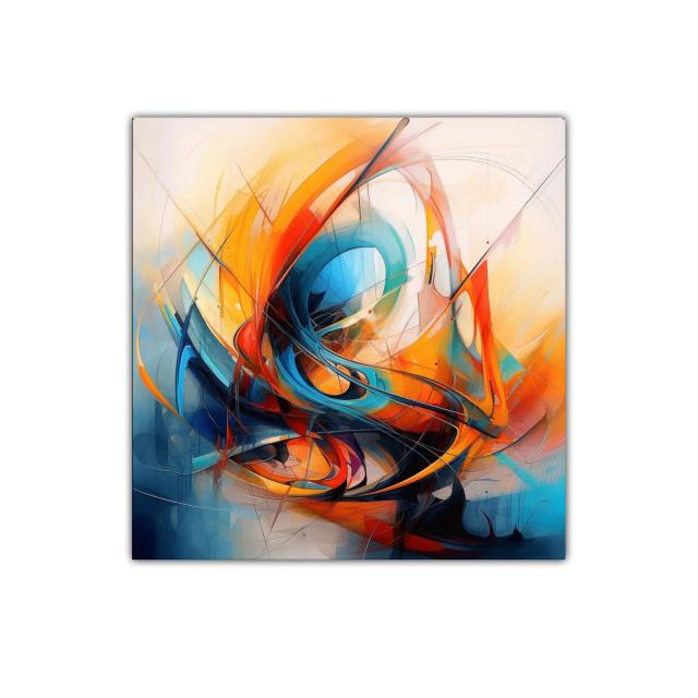 Cuadro abstracto con explosión de colores vibrantes