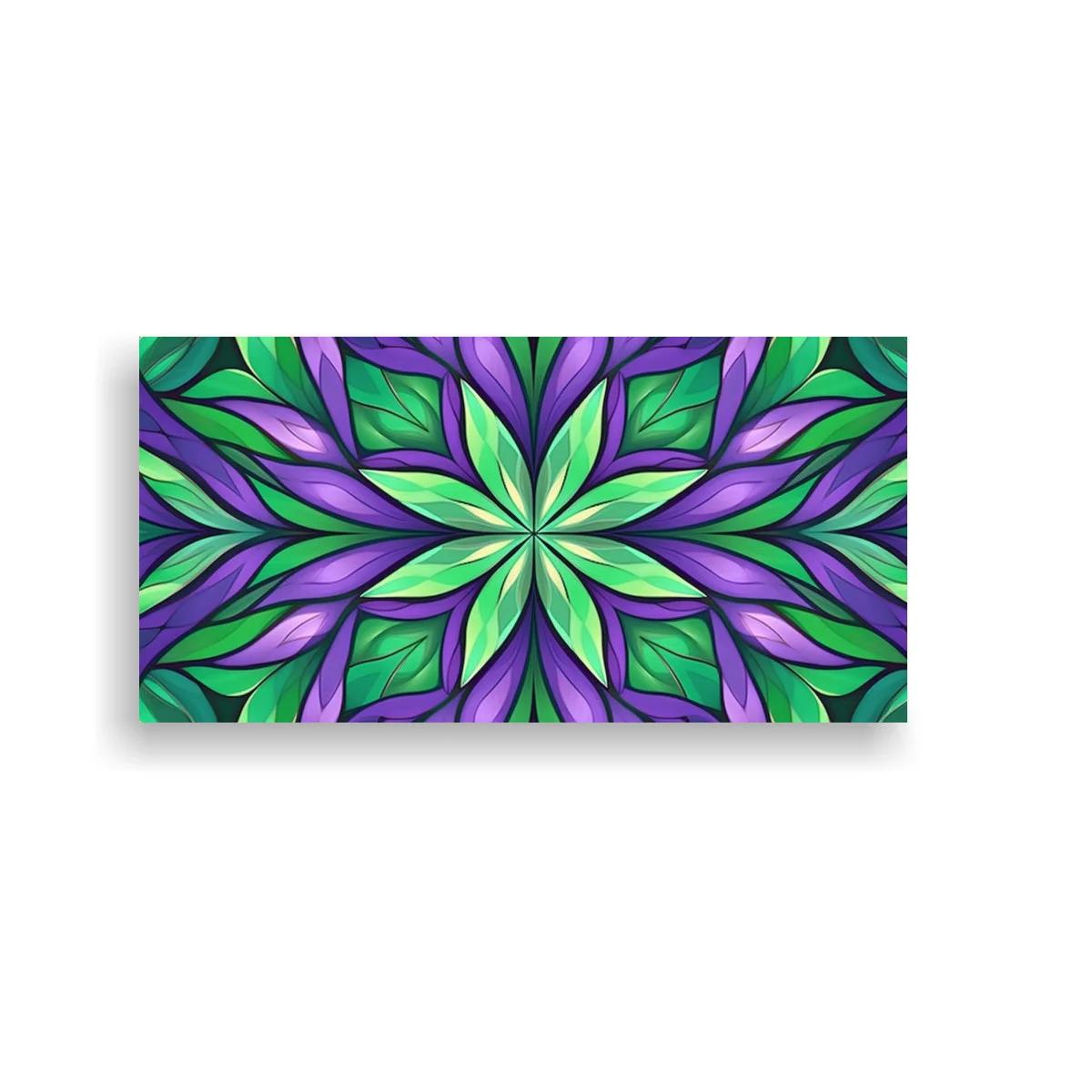 Cuadro mandala floral con pétalos superpuestos