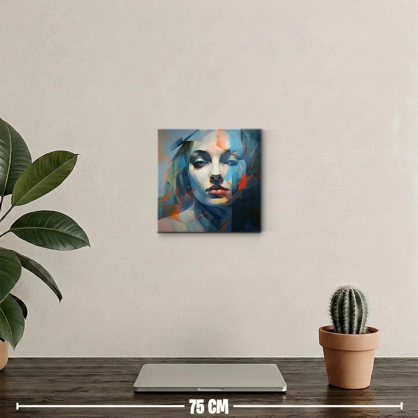 Retrato abstracto de mujer con tonos fríos y cálidos — miniatura 2