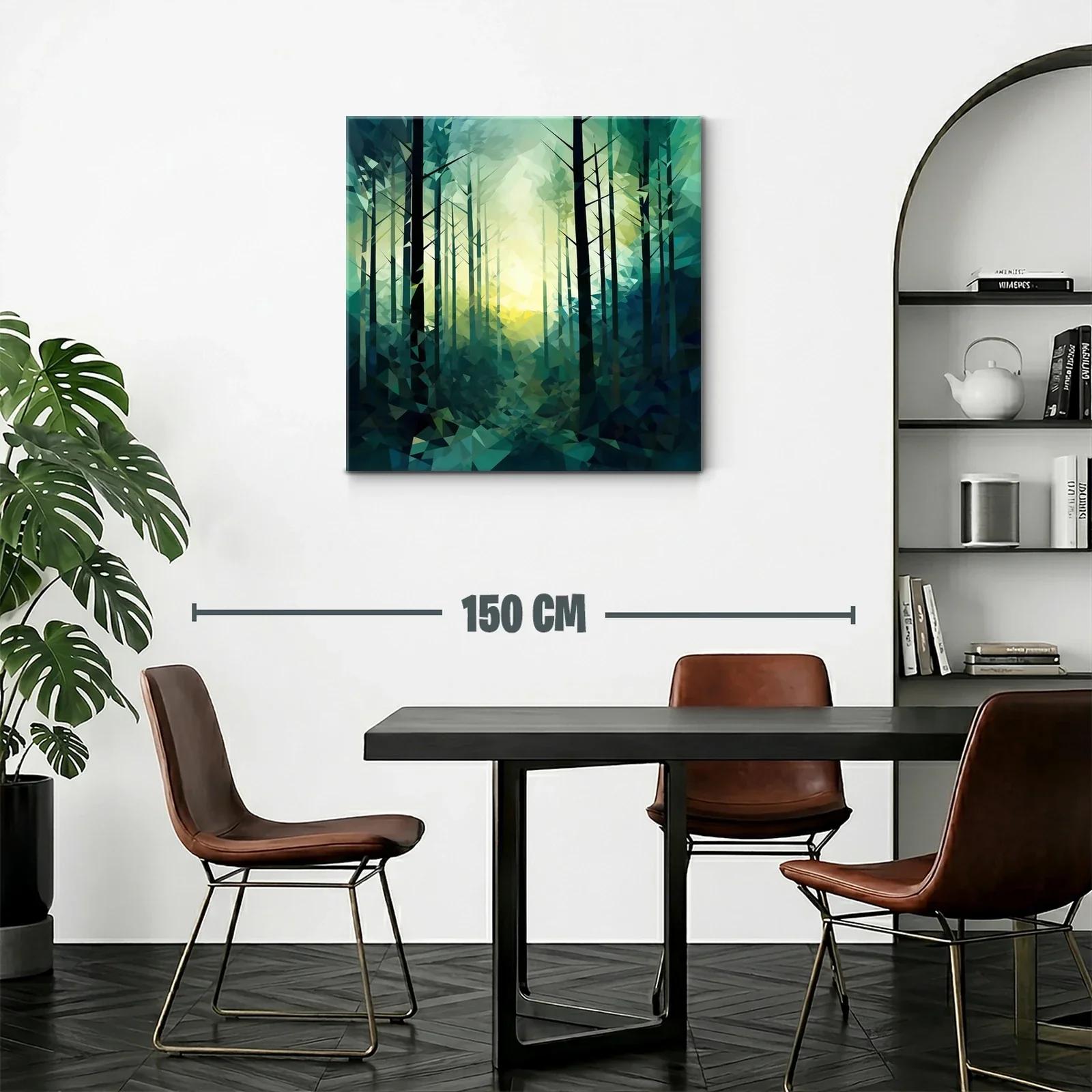 Bosque abstracto con tonos verdes y luz central — miniatura 2