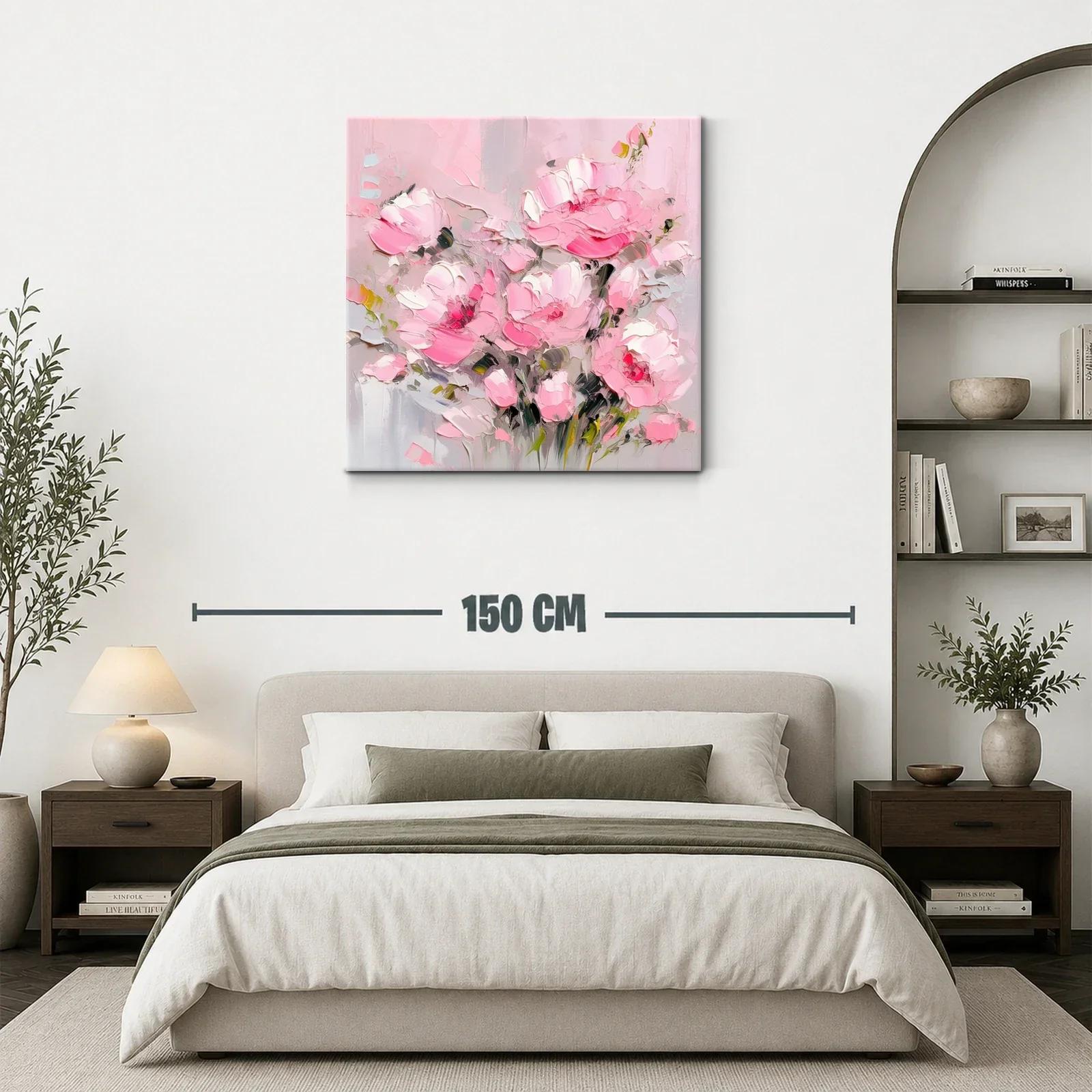 Cuadro con ramo de flores rosas en estilo moderno — miniatura 3