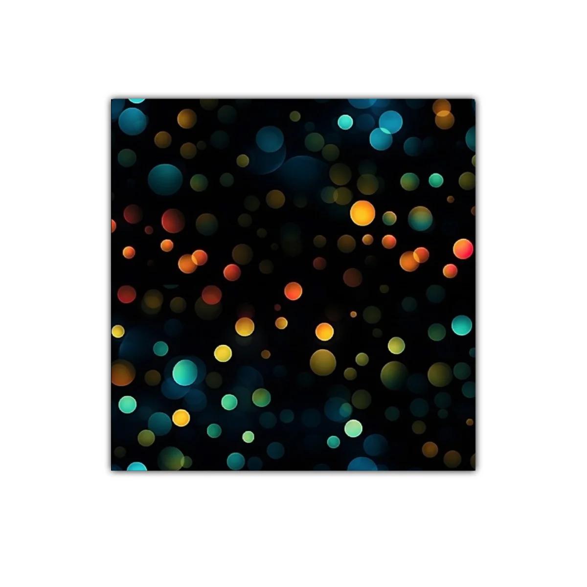 Cuadro decorativo con pattern de círculos luminosos multicolor — imagen principal