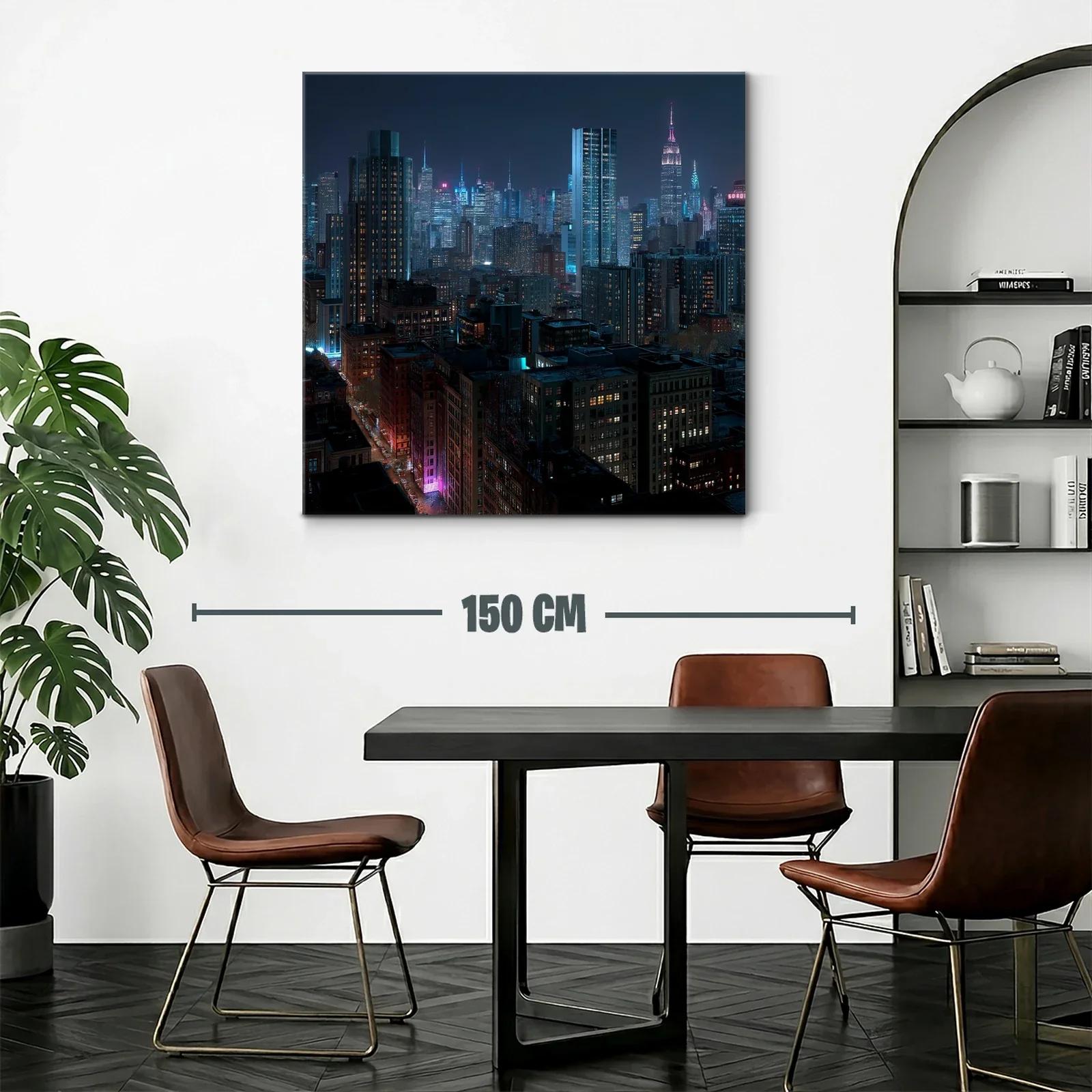 Panorámica nocturna de ciudad iluminada y vibrante — miniatura 2