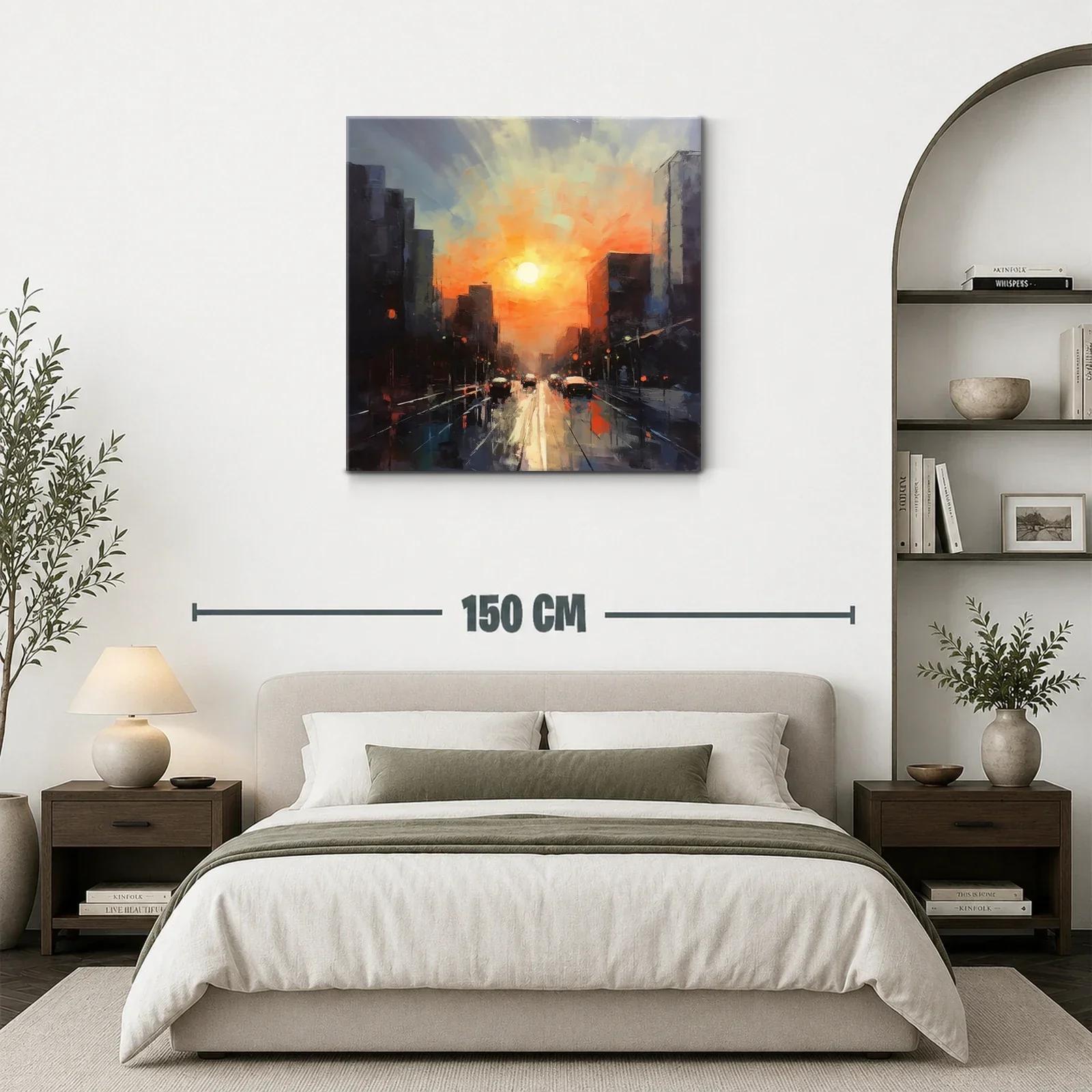 Atardecer vibrante en ciudad urbana al anochecer — miniatura 3