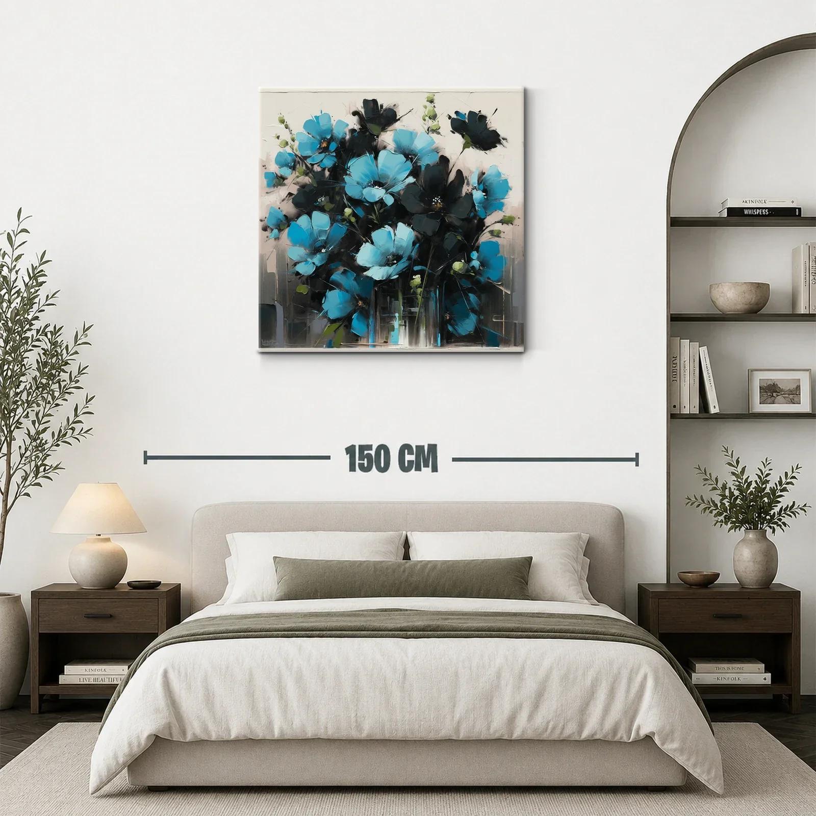 Ramo vibrante de flores azules con contrastes oscuros — miniatura 3