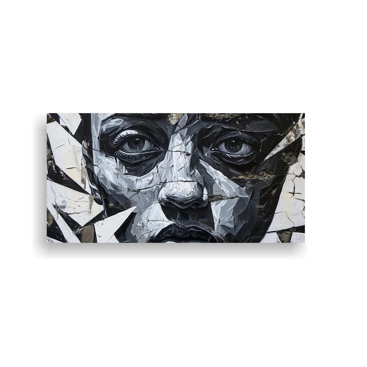 Cuadro rostro de mujer en fragmentos geométricos