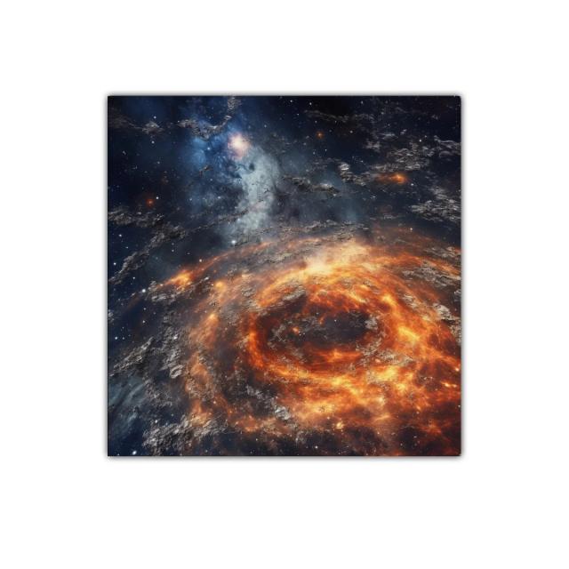 Galaxia en llamas con destellos cósmicos vibrantes