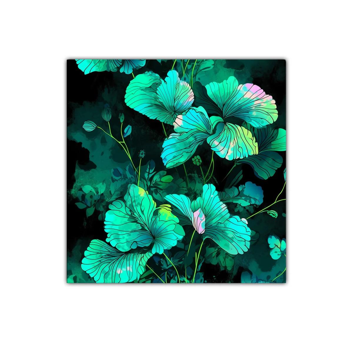 Flores vibrantes en tonos azul y verde para decorar espacios