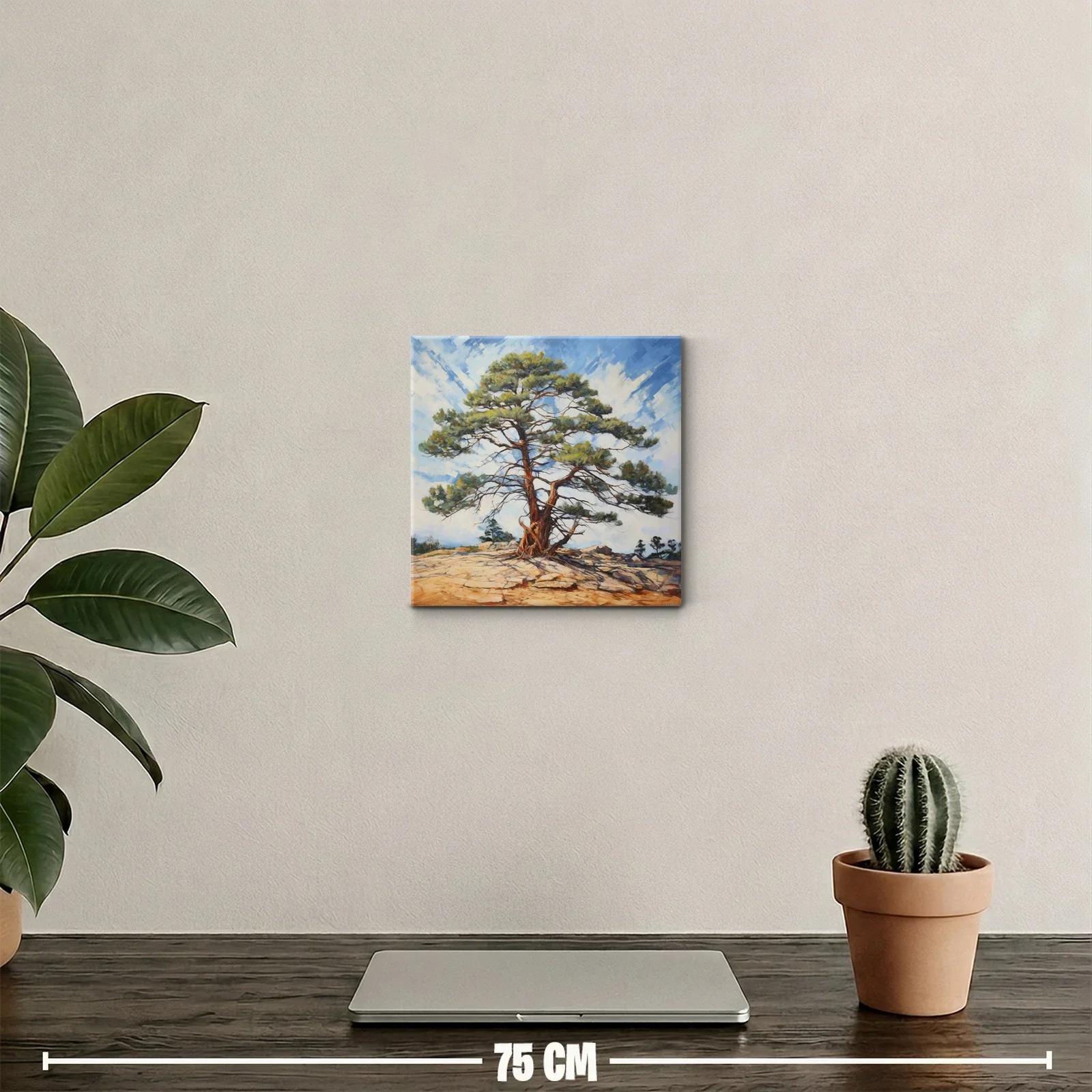 Árbol solitario en paisaje rocoso bajo cielo azul — miniatura 2