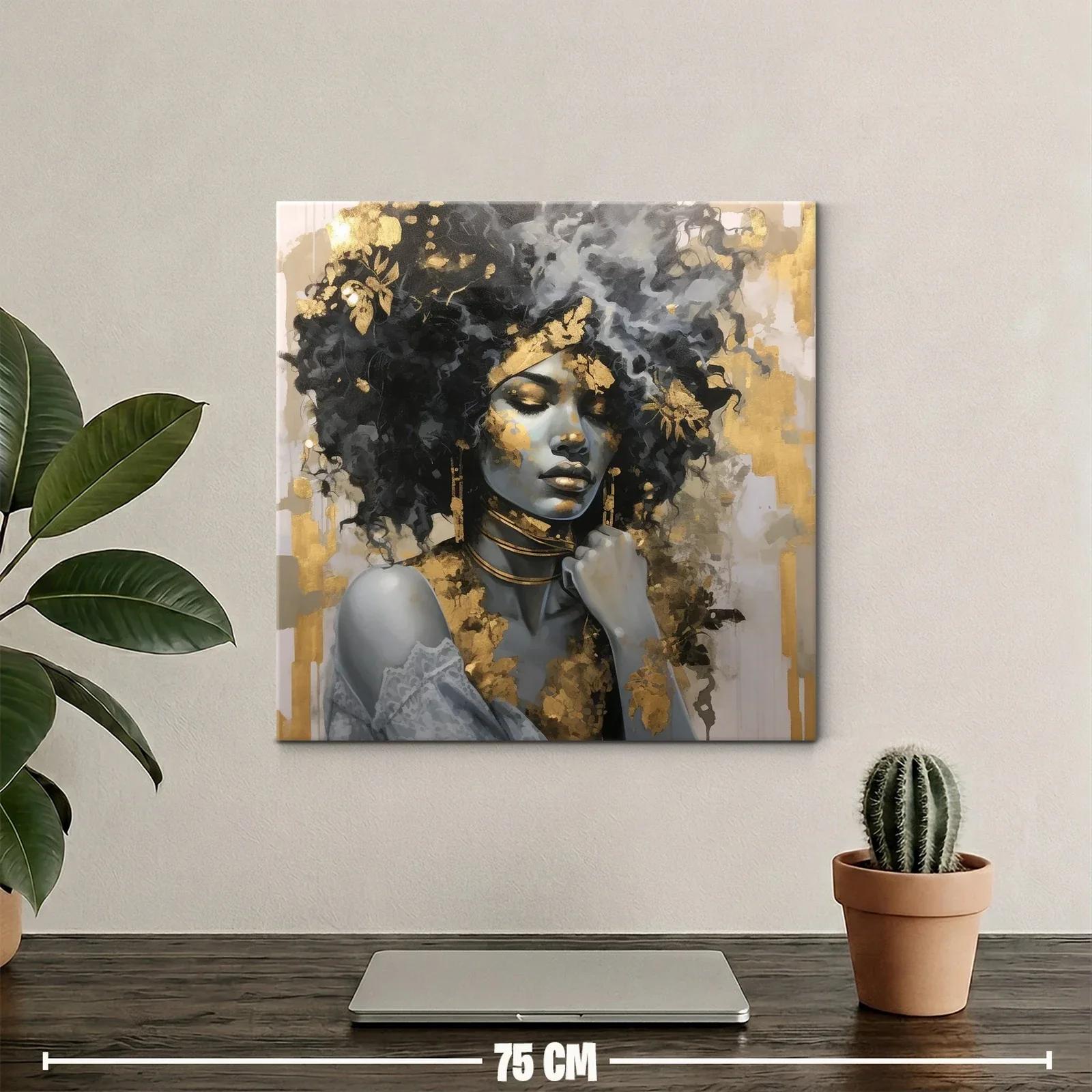 Retrato femenino con detalles dorados y estilo elegante — miniatura 2