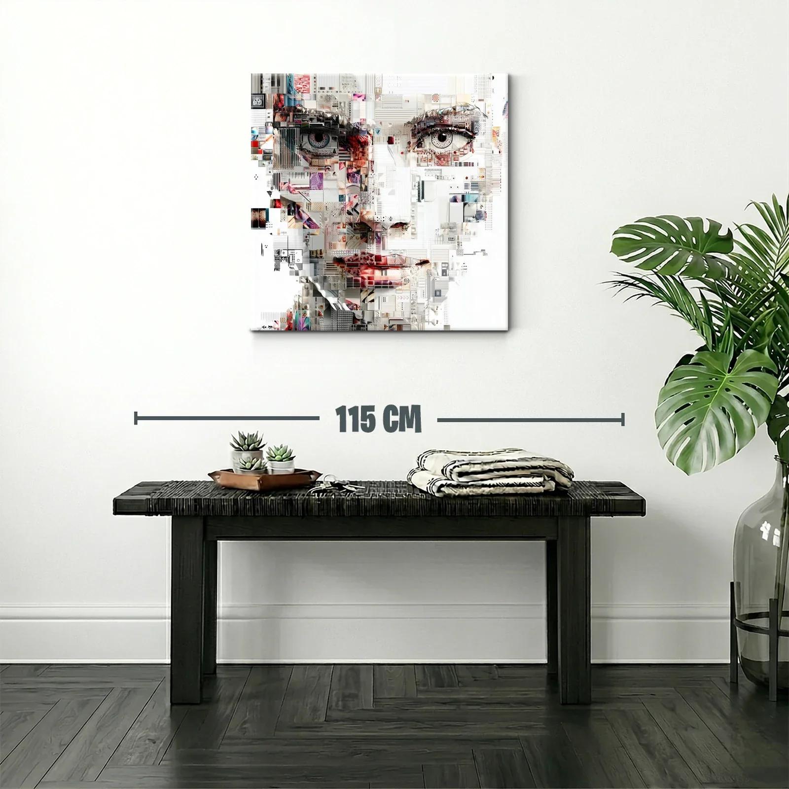 Rostro femenino compuesto por tonos y texturas variadas — miniatura 2