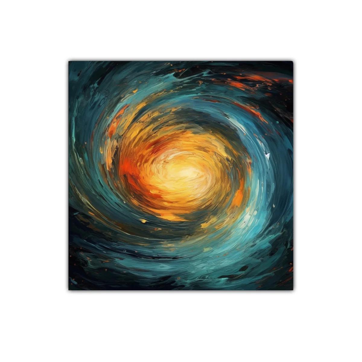 Vórtice de colores intensos con luz central cálida — imagen principal