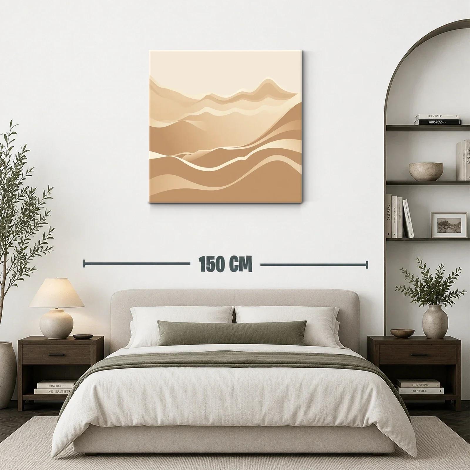 Paisaje abstracto en tonos neutros y formas onduladas — miniatura 3