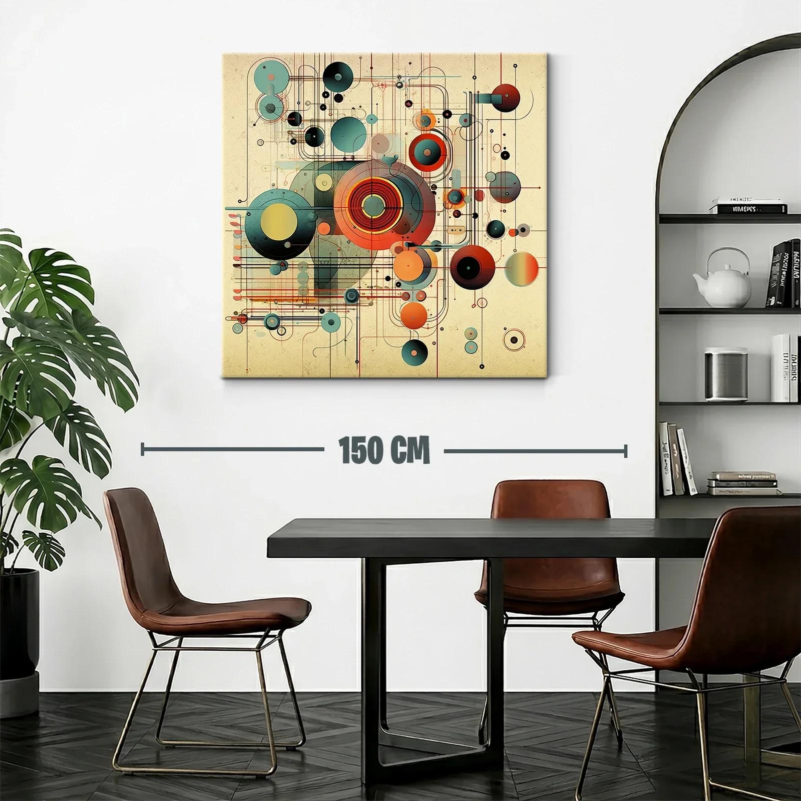 Composición abstracta geométrica en tonos cálidos y fríos — miniatura 2