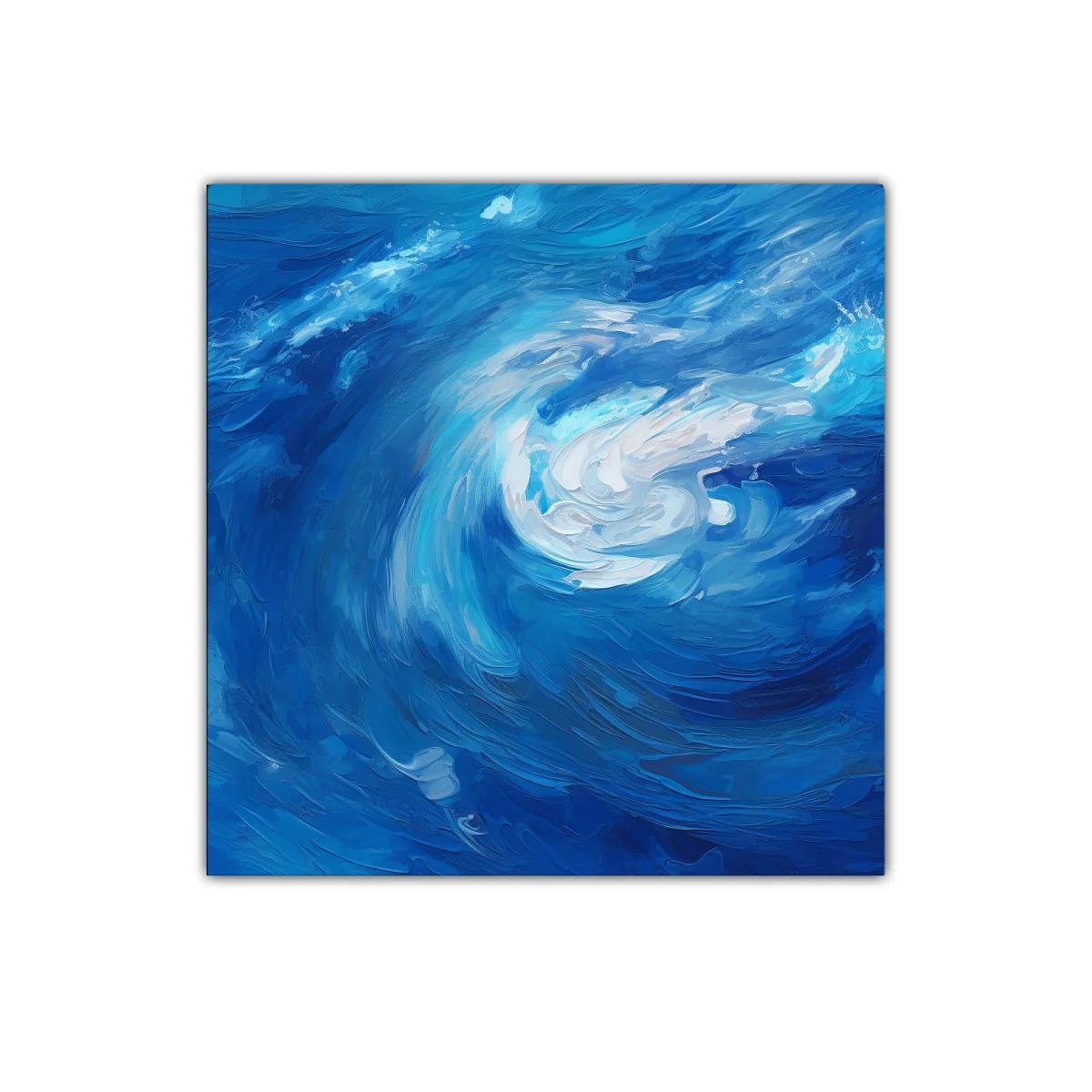 Inspirador remolino en tonos intensos de azul y blanco