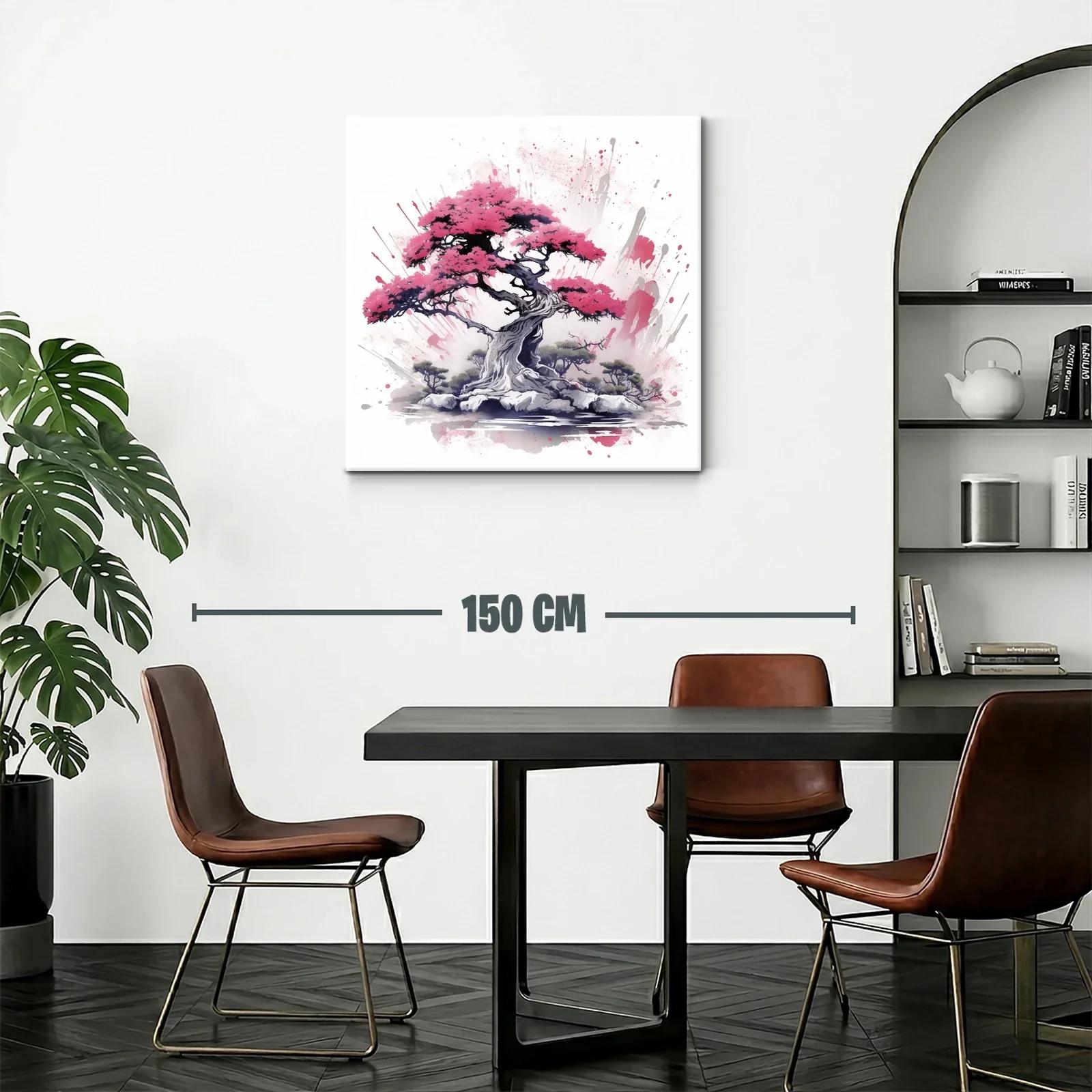 Armonía natural en árbol bonsái con vibrantes tonos rosas — miniatura 2