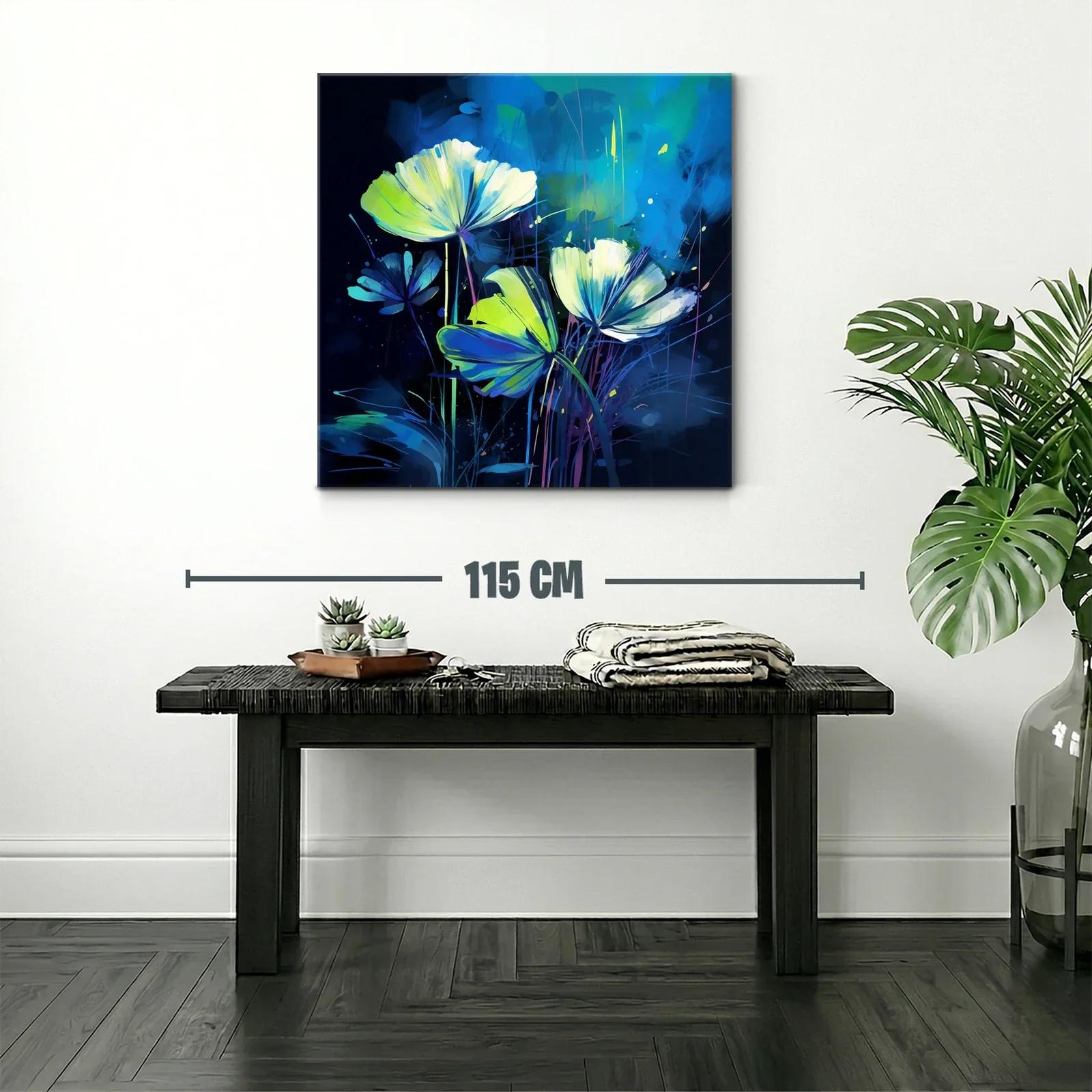 Flores luminosas en tonos azules y verdes vibrantes — miniatura 2