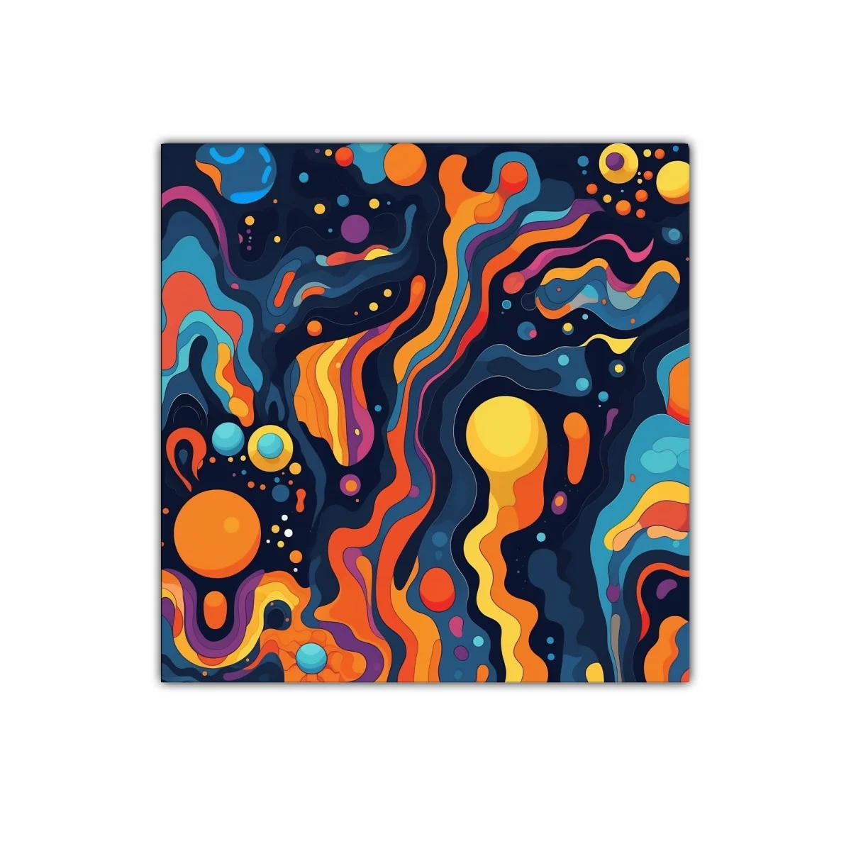 Cuadro decorativo con formas abstractas y colores vibrantes