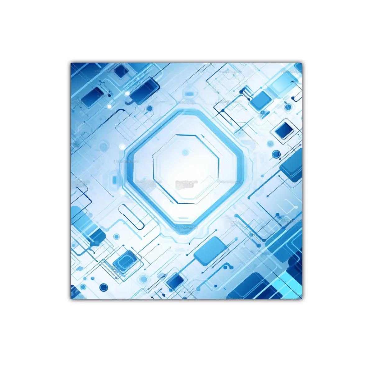 Diseño geométrico futurista en tonos azules y blancos — imagen principal