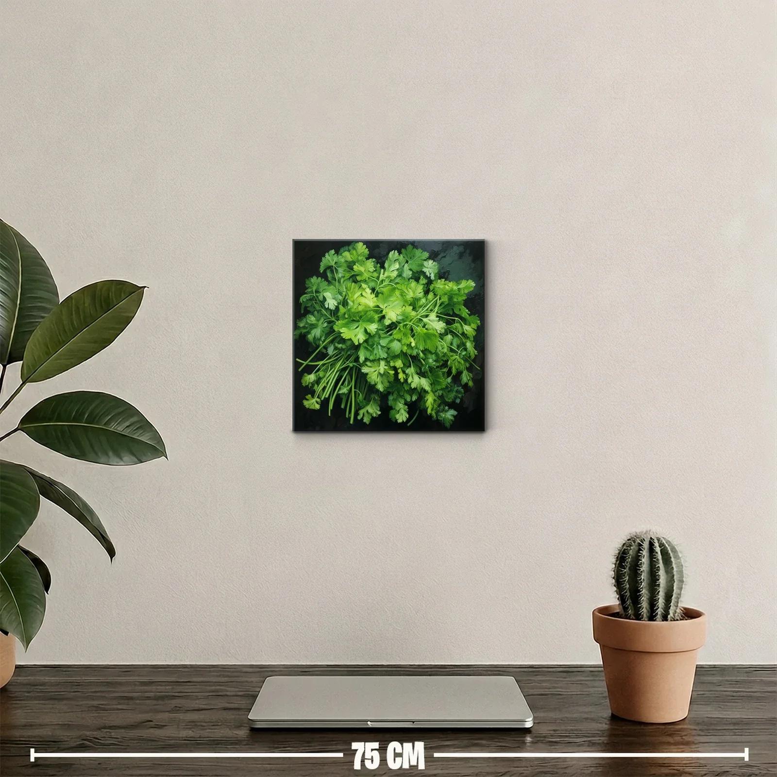 Cuadro con ramo de hojas verdes frescas y naturales — miniatura 2