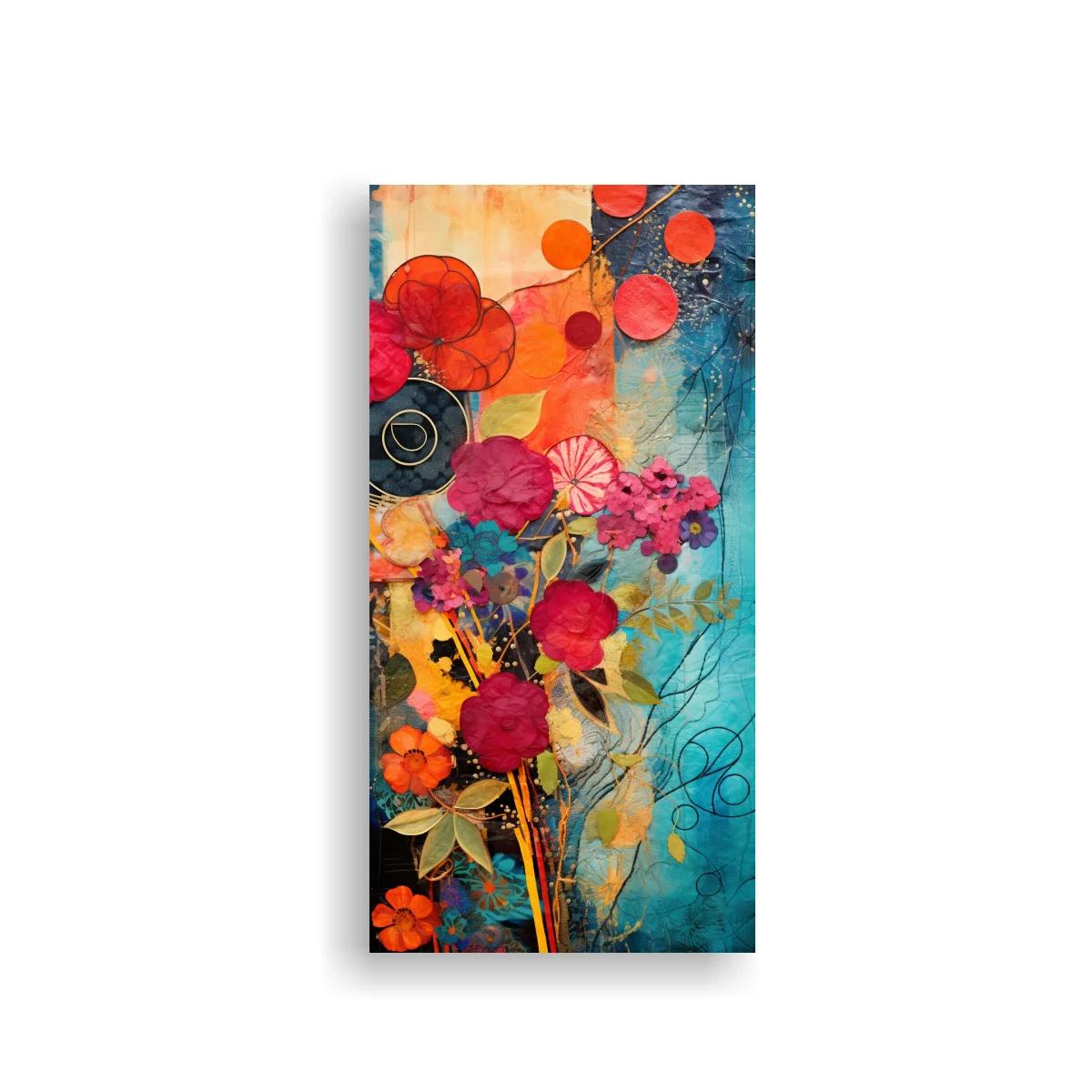Cuadro ramo de flores con anillos dibujados